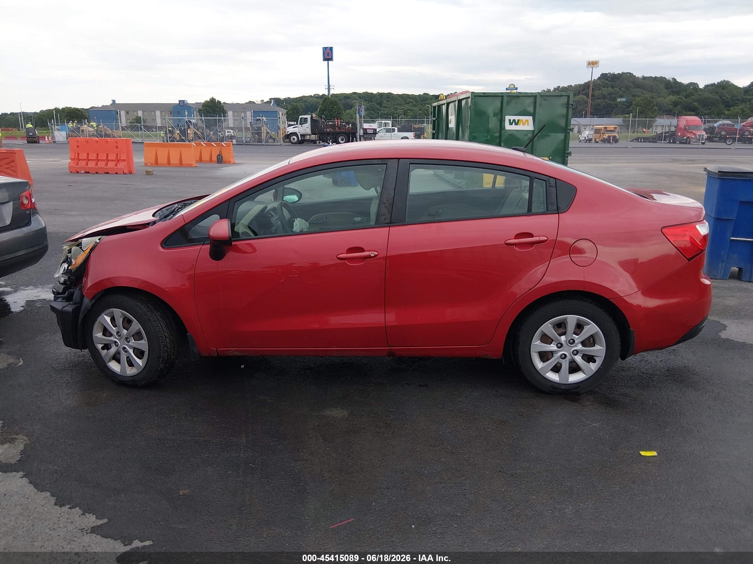 2013 Kia Rio Lx Red vin: KNADM4A3XD6211888