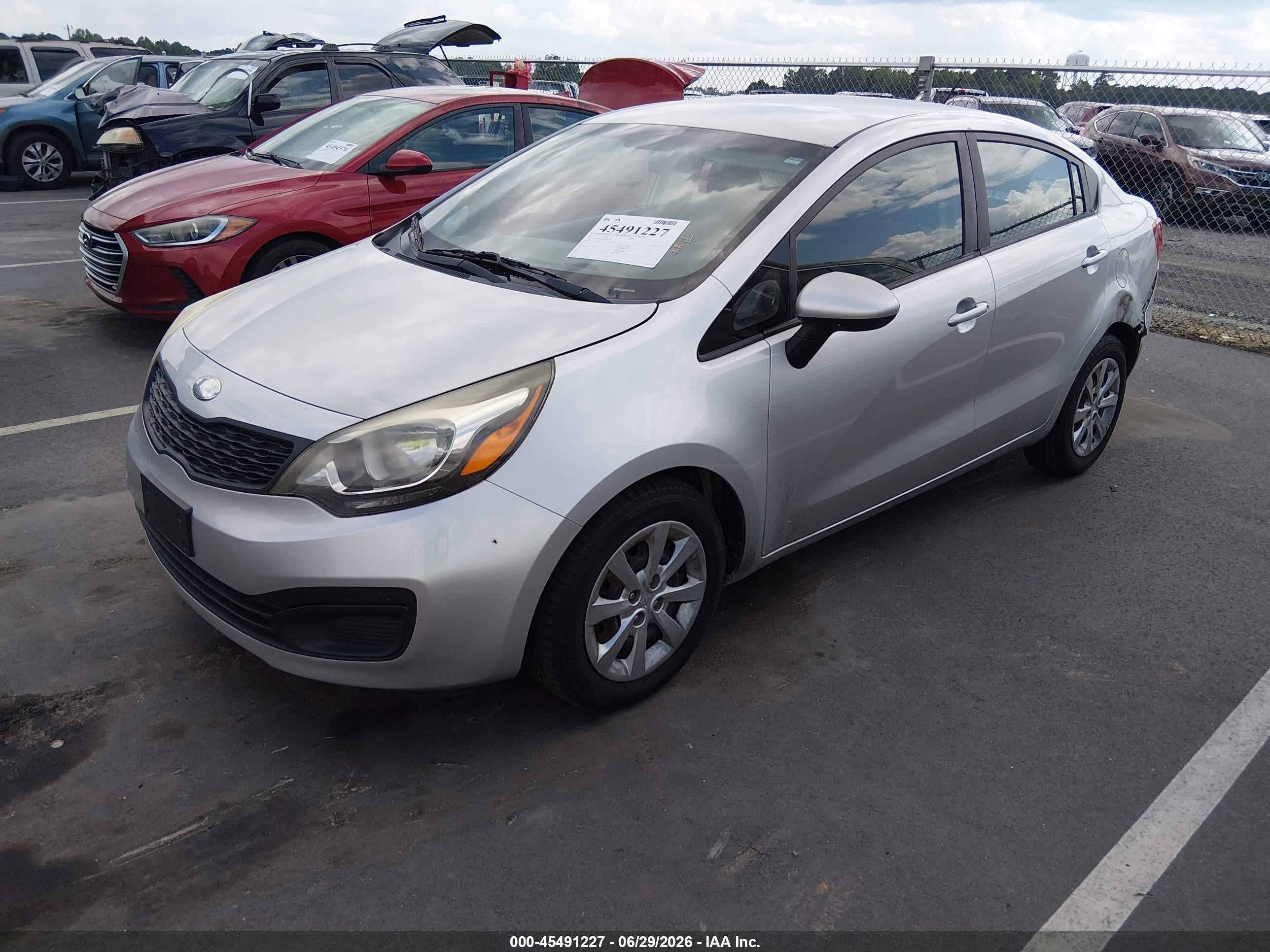 2013 Kia Rio Lx Silver vin: KNADM4A3XD6219439