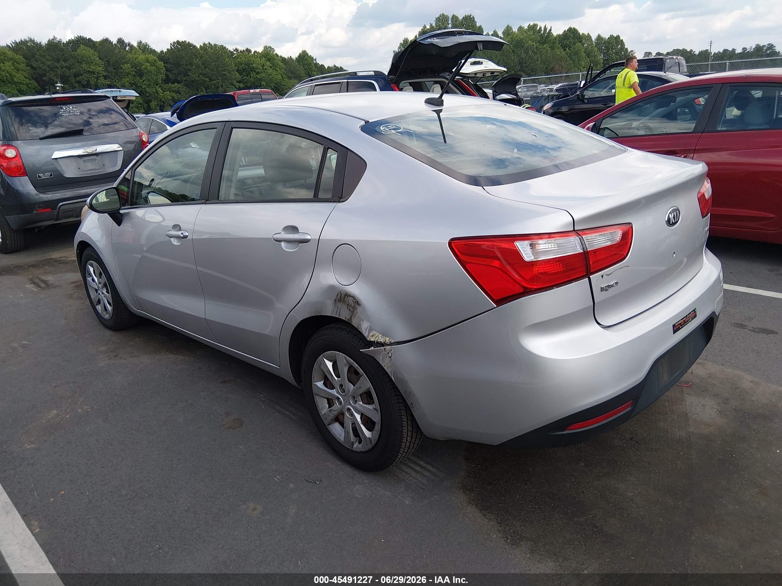 2013 Kia Rio Lx Silver vin: KNADM4A3XD6219439