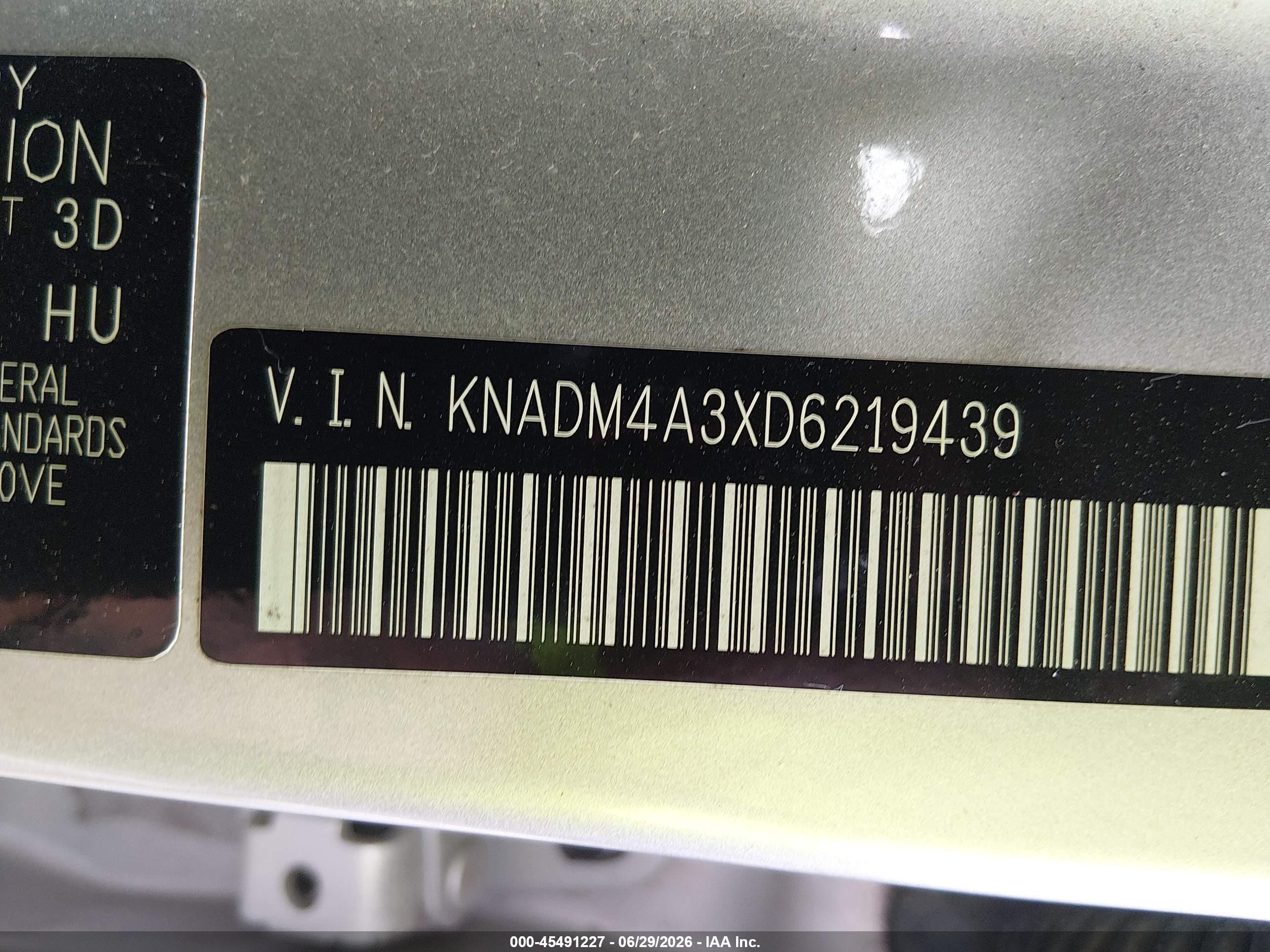 2013 Kia Rio Lx Silver vin: KNADM4A3XD6219439