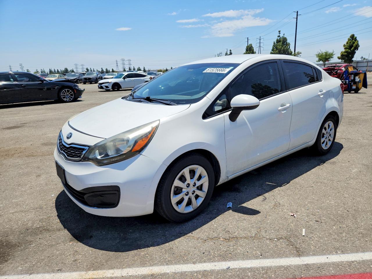 2013 Kia Rio Lx White vin: KNADM4A3XD6245975