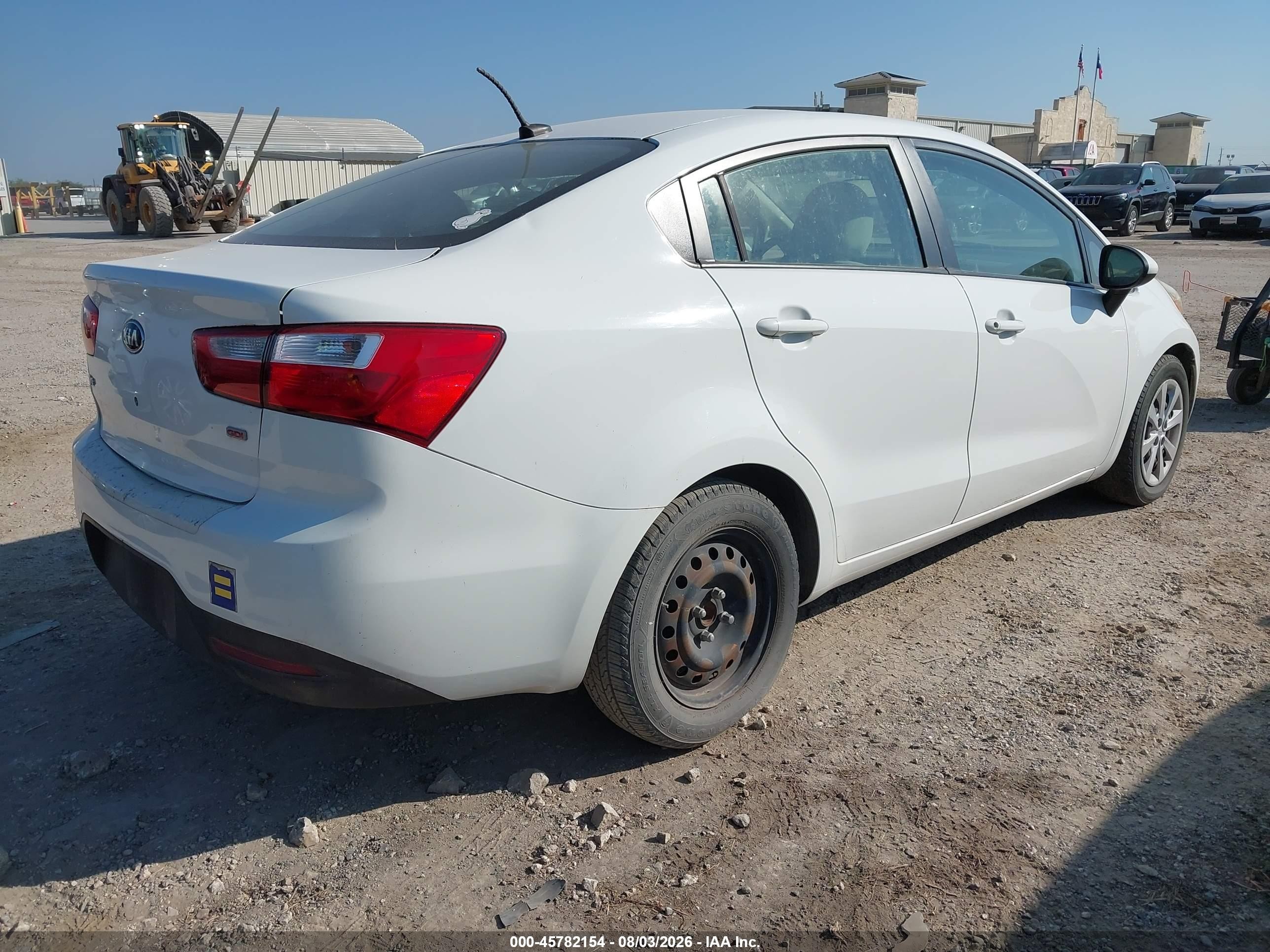2013 Kia Rio Lx White vin: KNADM4A3XD6288485