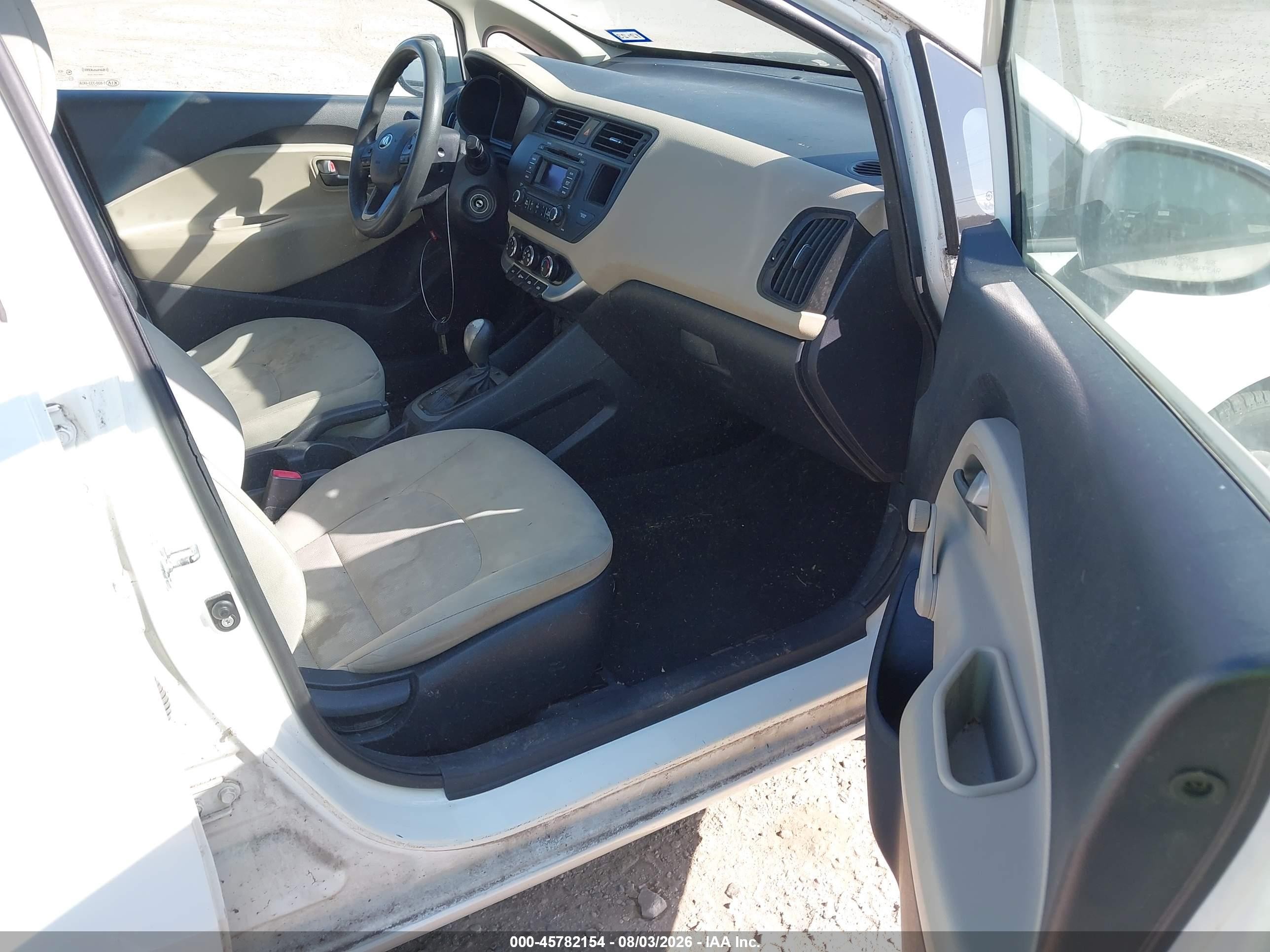 2013 Kia Rio Lx White vin: KNADM4A3XD6288485