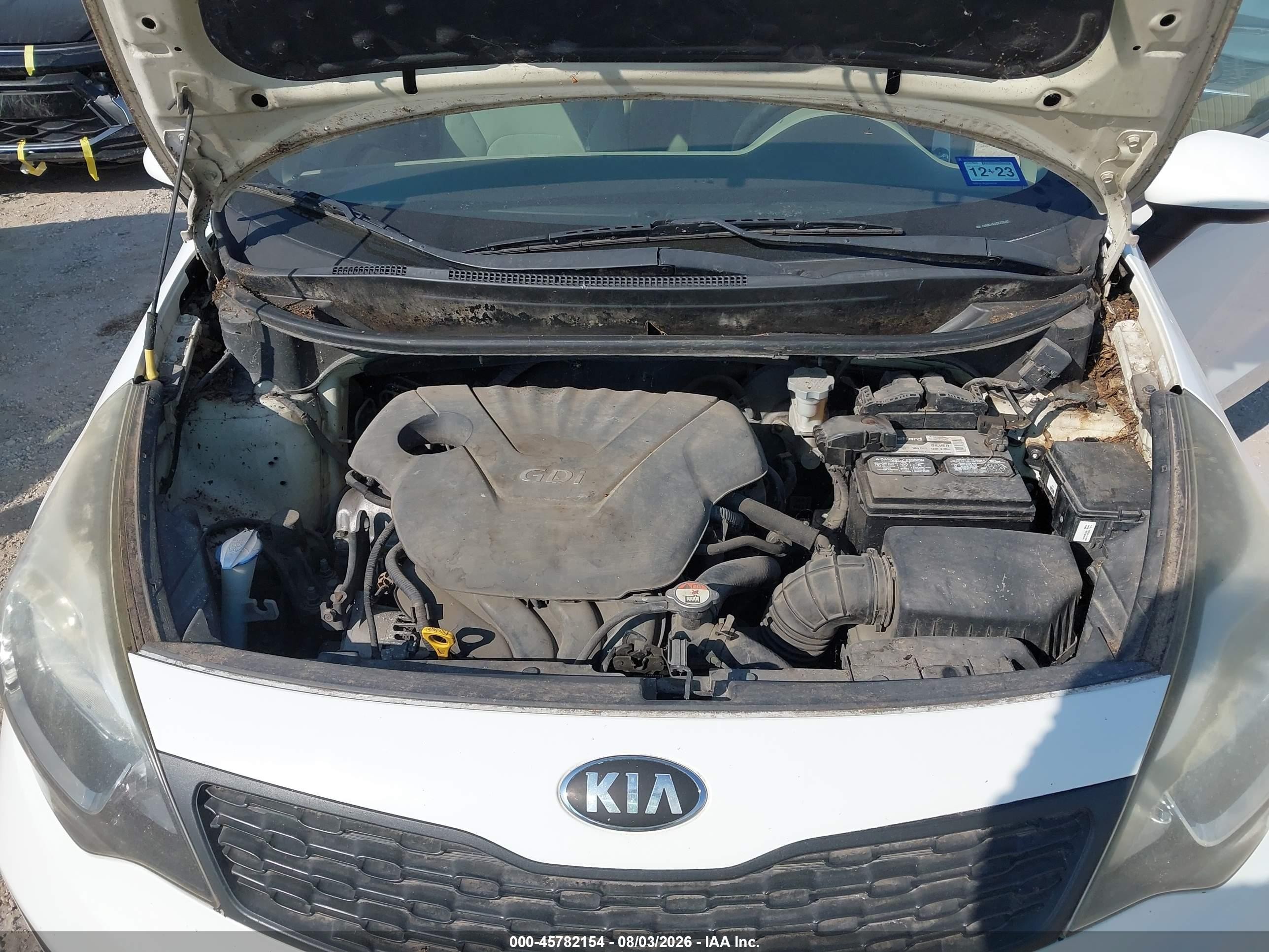 2013 Kia Rio Lx White vin: KNADM4A3XD6288485