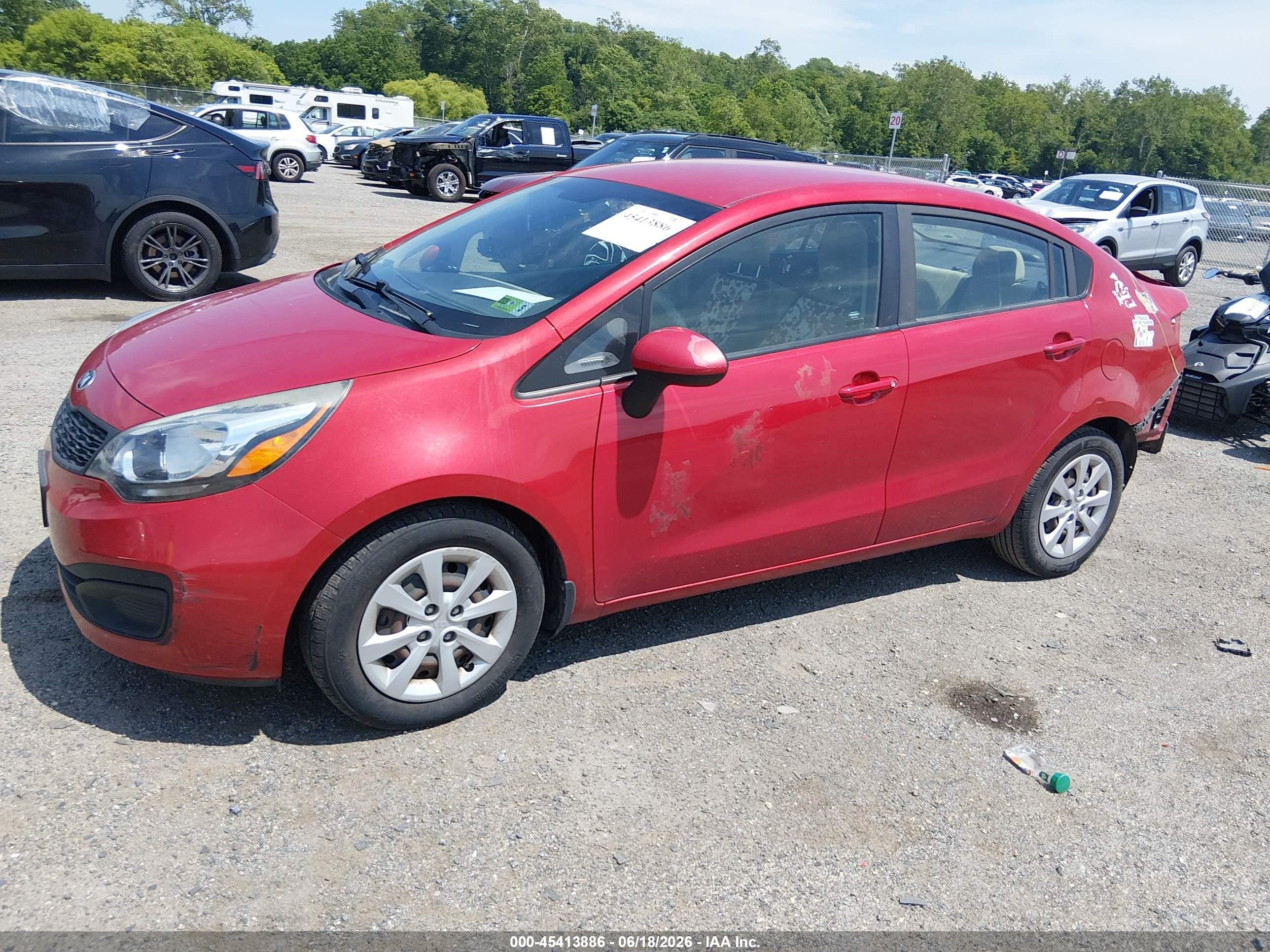 2013 Kia Rio Lx Красный vin: KNADM4A3XD6294707