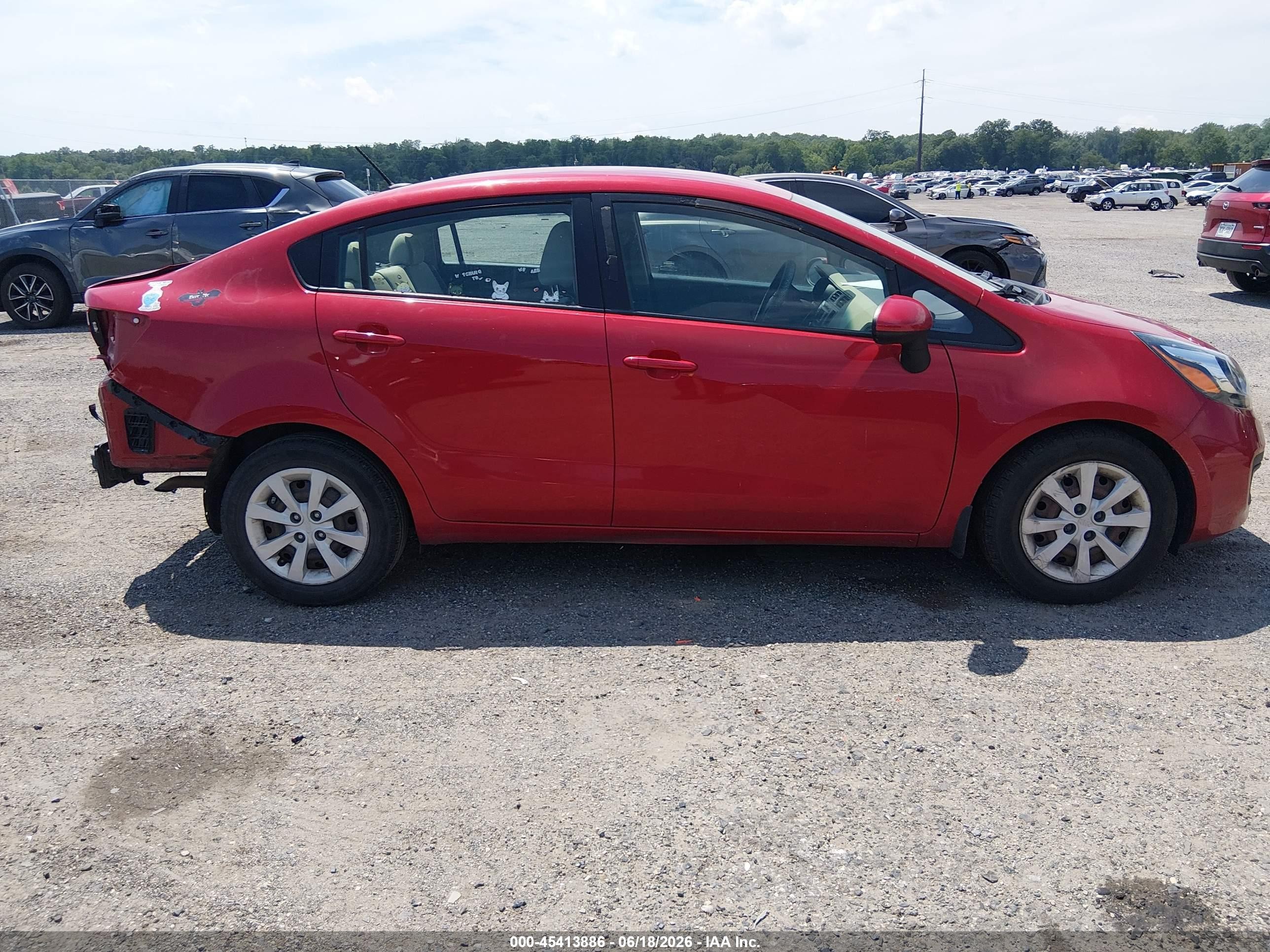 2013 Kia Rio Lx Красный vin: KNADM4A3XD6294707
