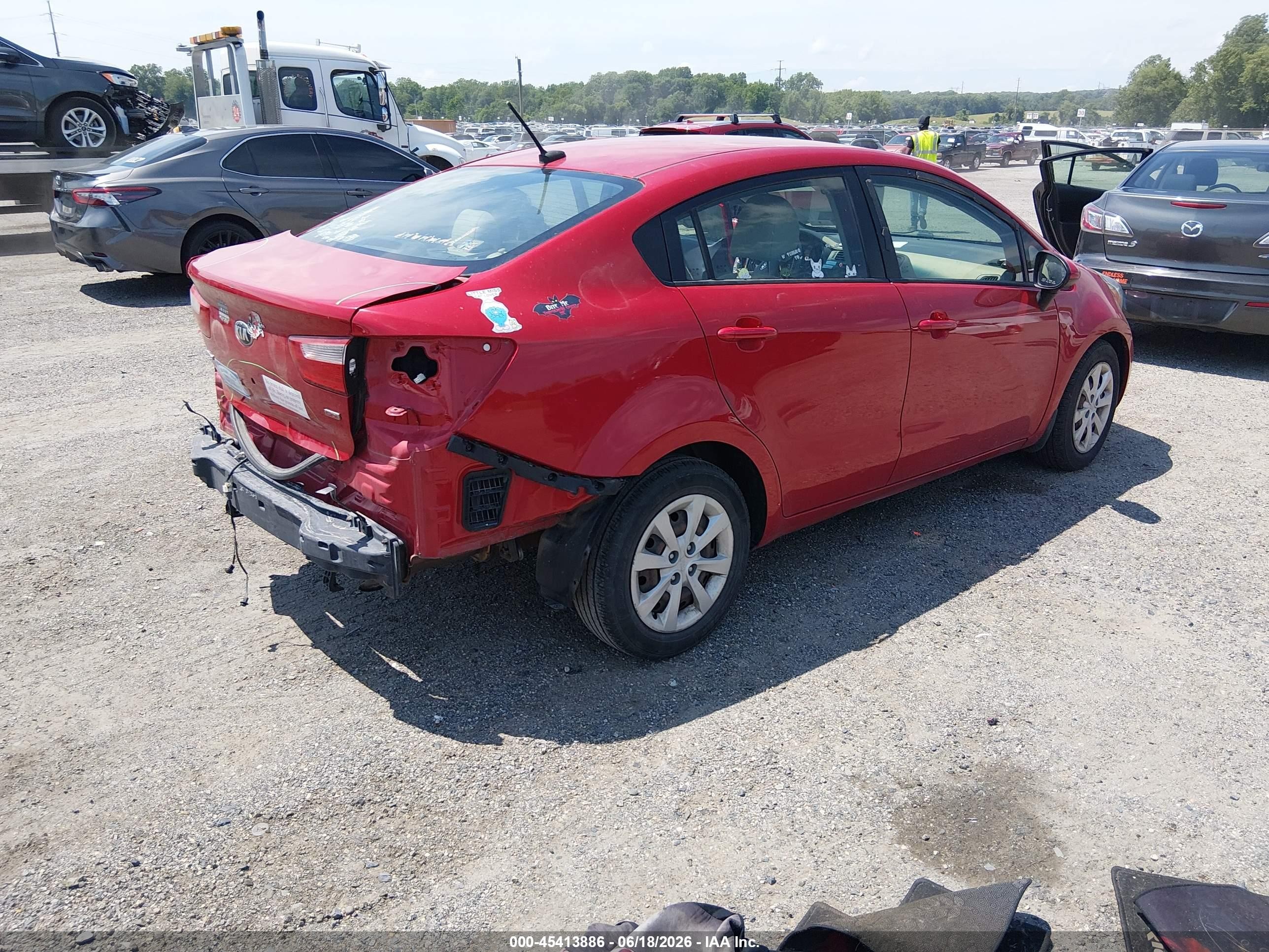 2013 Kia Rio Lx Красный vin: KNADM4A3XD6294707