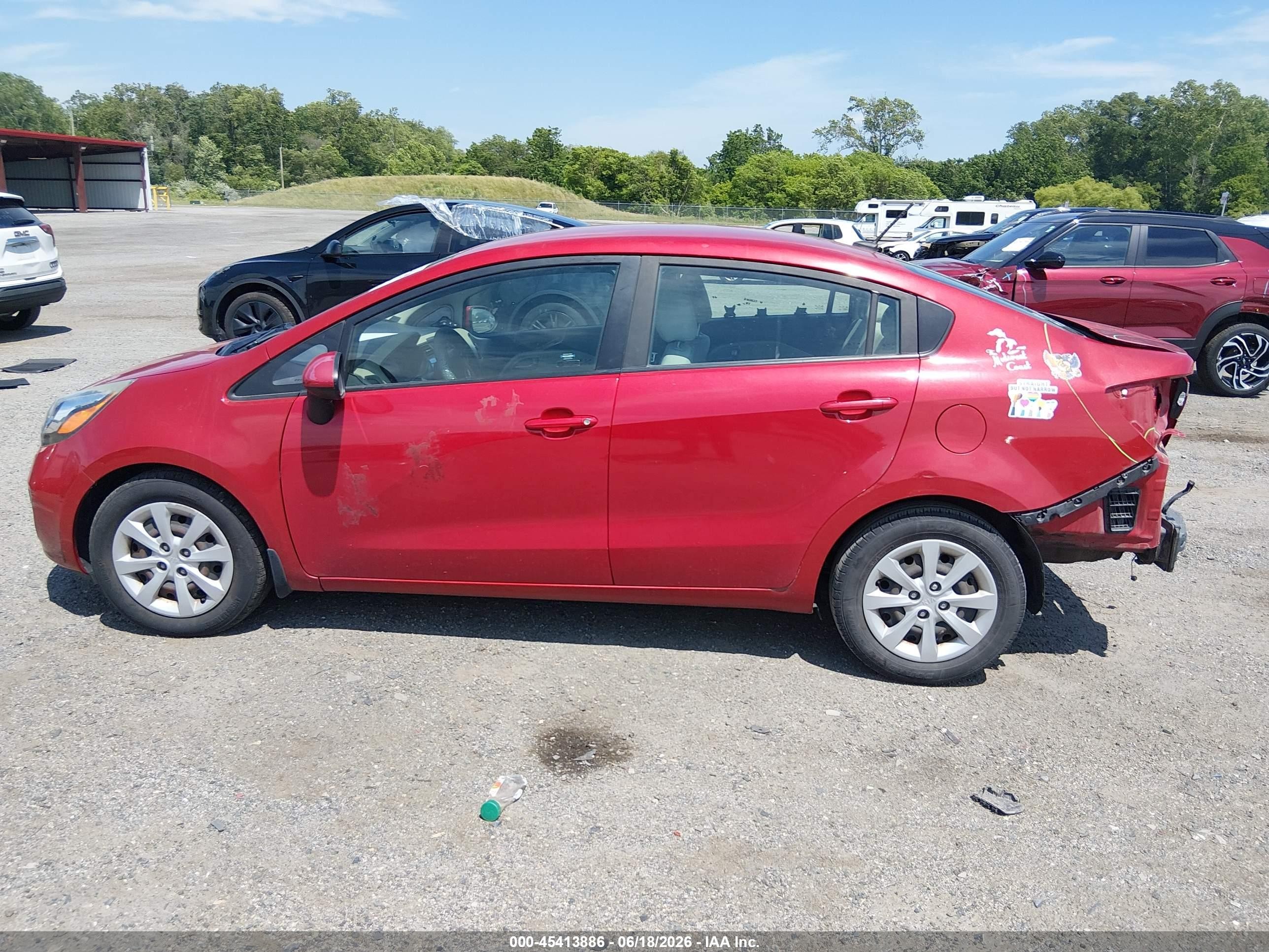 2013 Kia Rio Lx Красный vin: KNADM4A3XD6294707