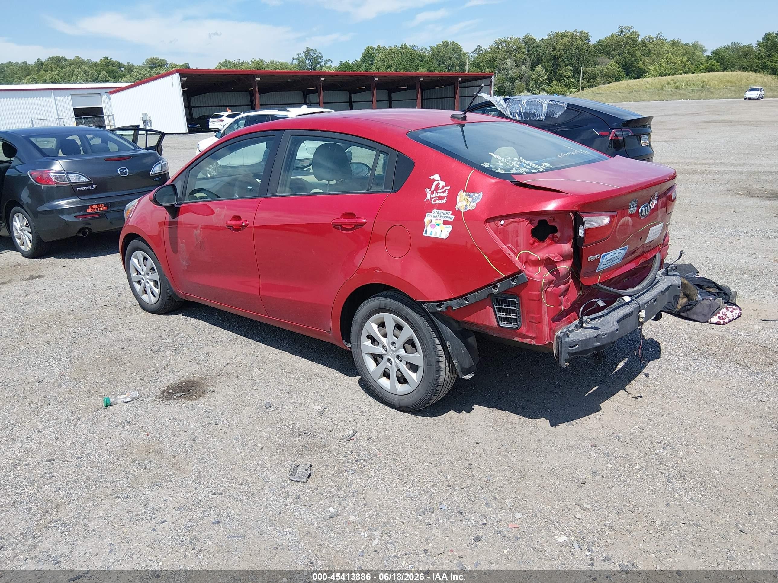 2013 Kia Rio Lx Красный vin: KNADM4A3XD6294707