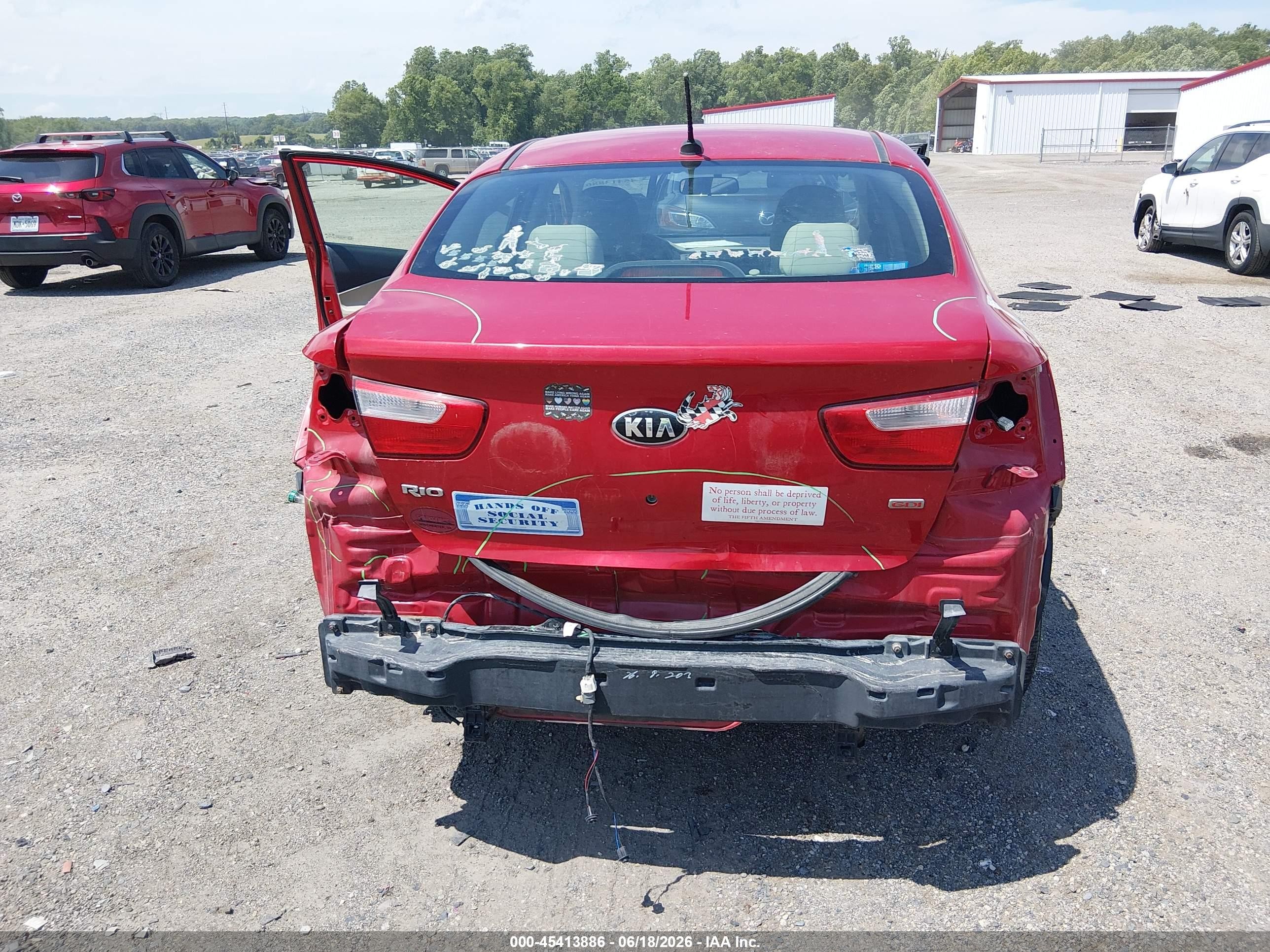 2013 Kia Rio Lx Красный vin: KNADM4A3XD6294707