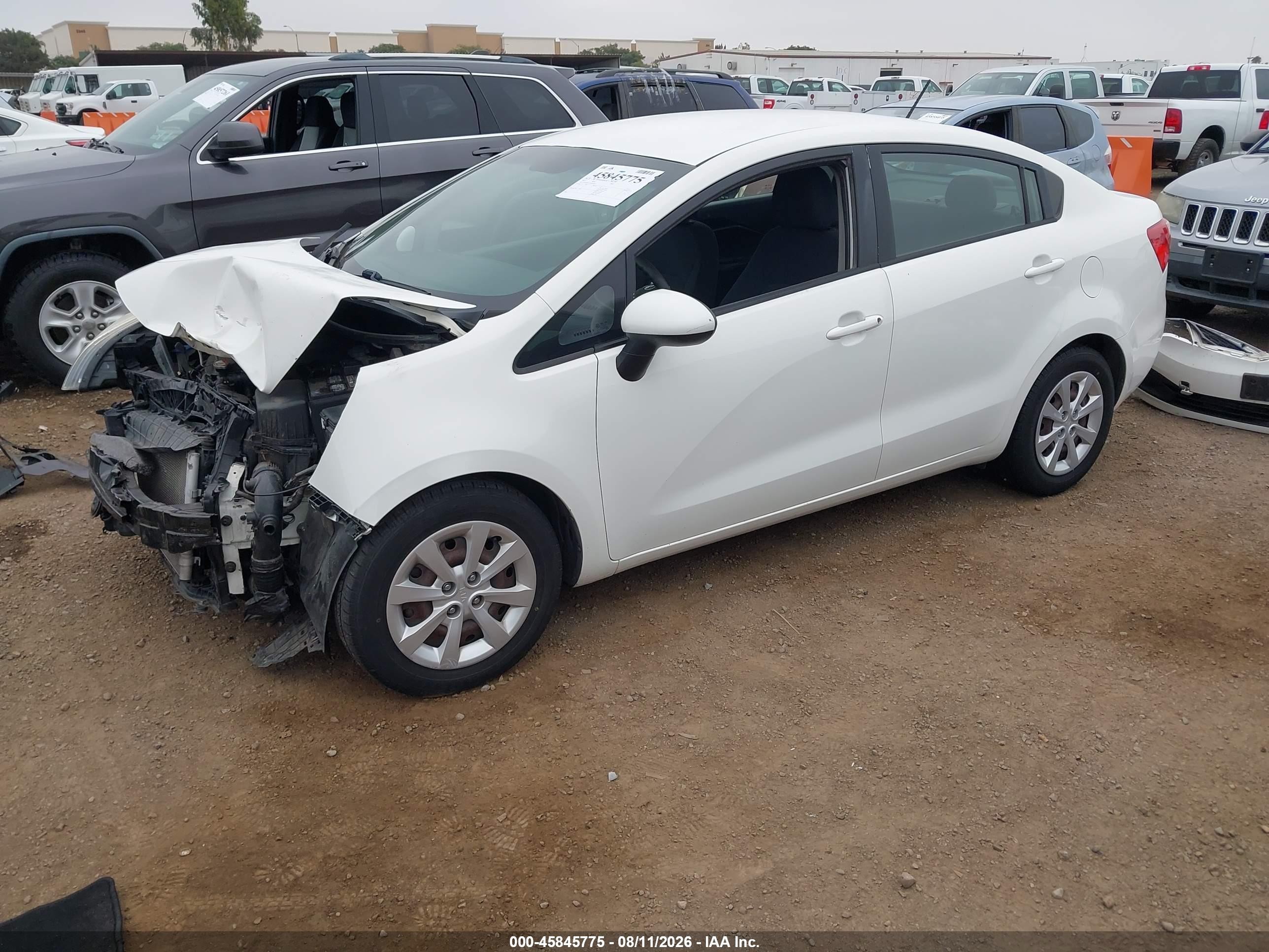 2013 Kia Rio Lx White vin: KNADM4A3XD6308377