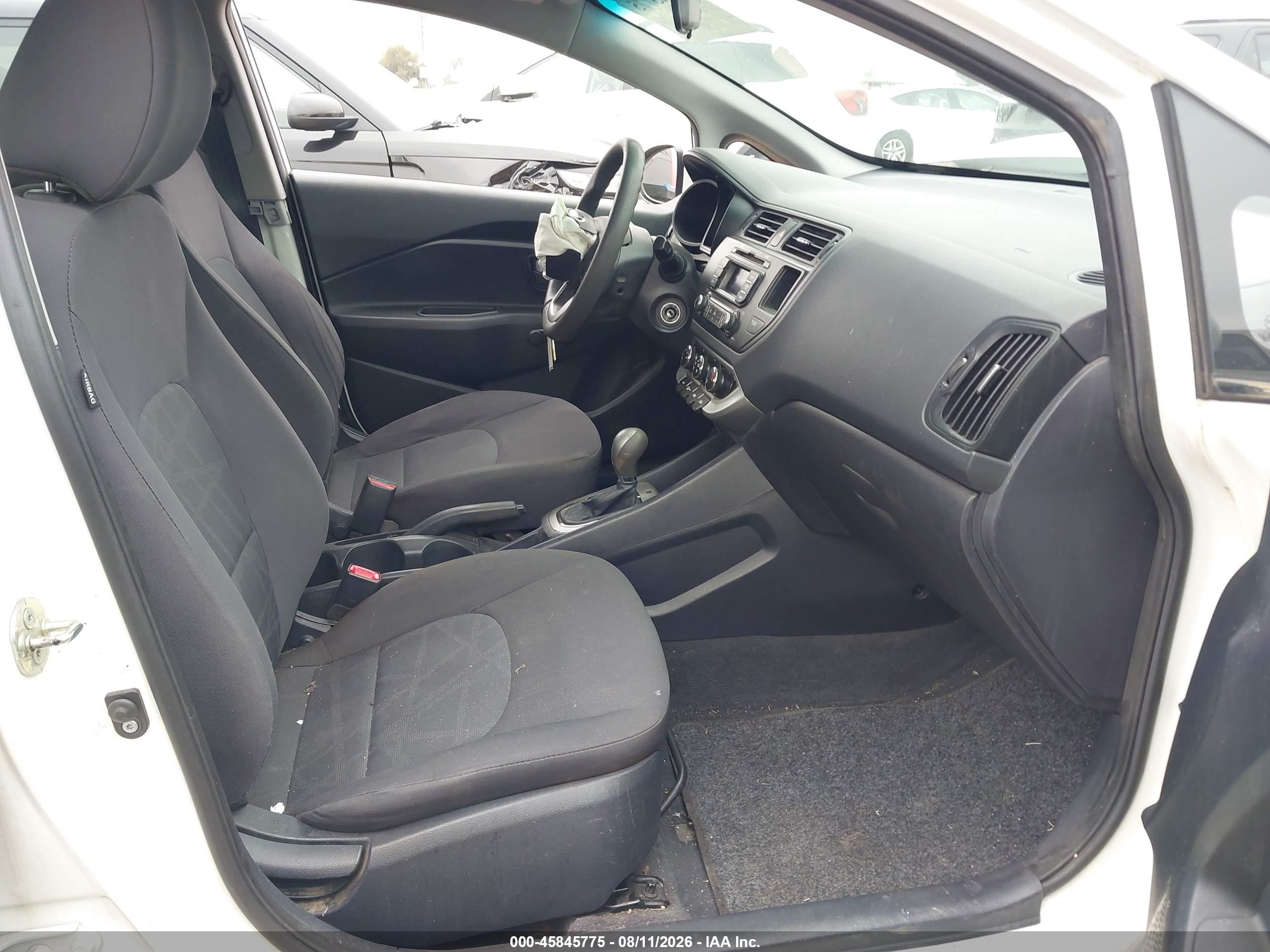 2013 Kia Rio Lx White vin: KNADM4A3XD6308377