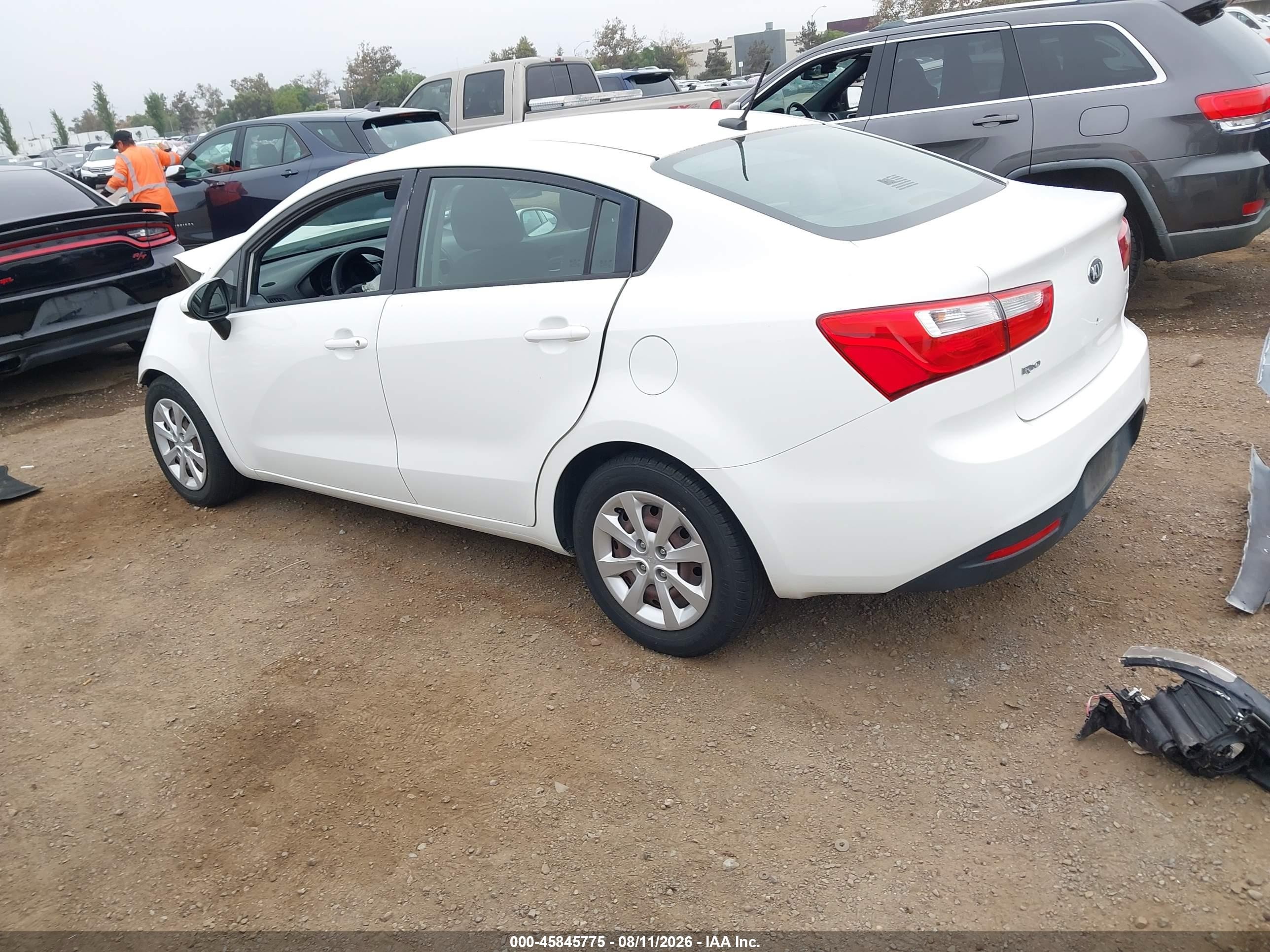2013 Kia Rio Lx White vin: KNADM4A3XD6308377