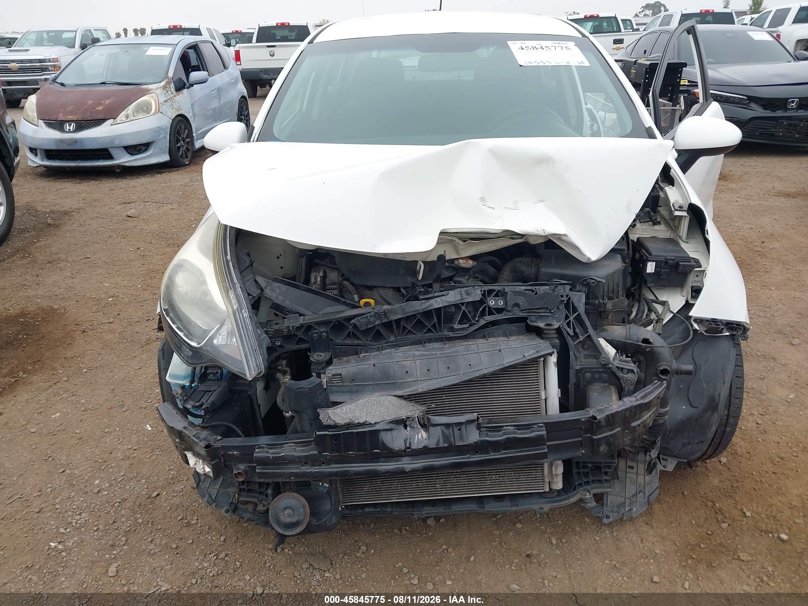 2013 Kia Rio Lx White vin: KNADM4A3XD6308377