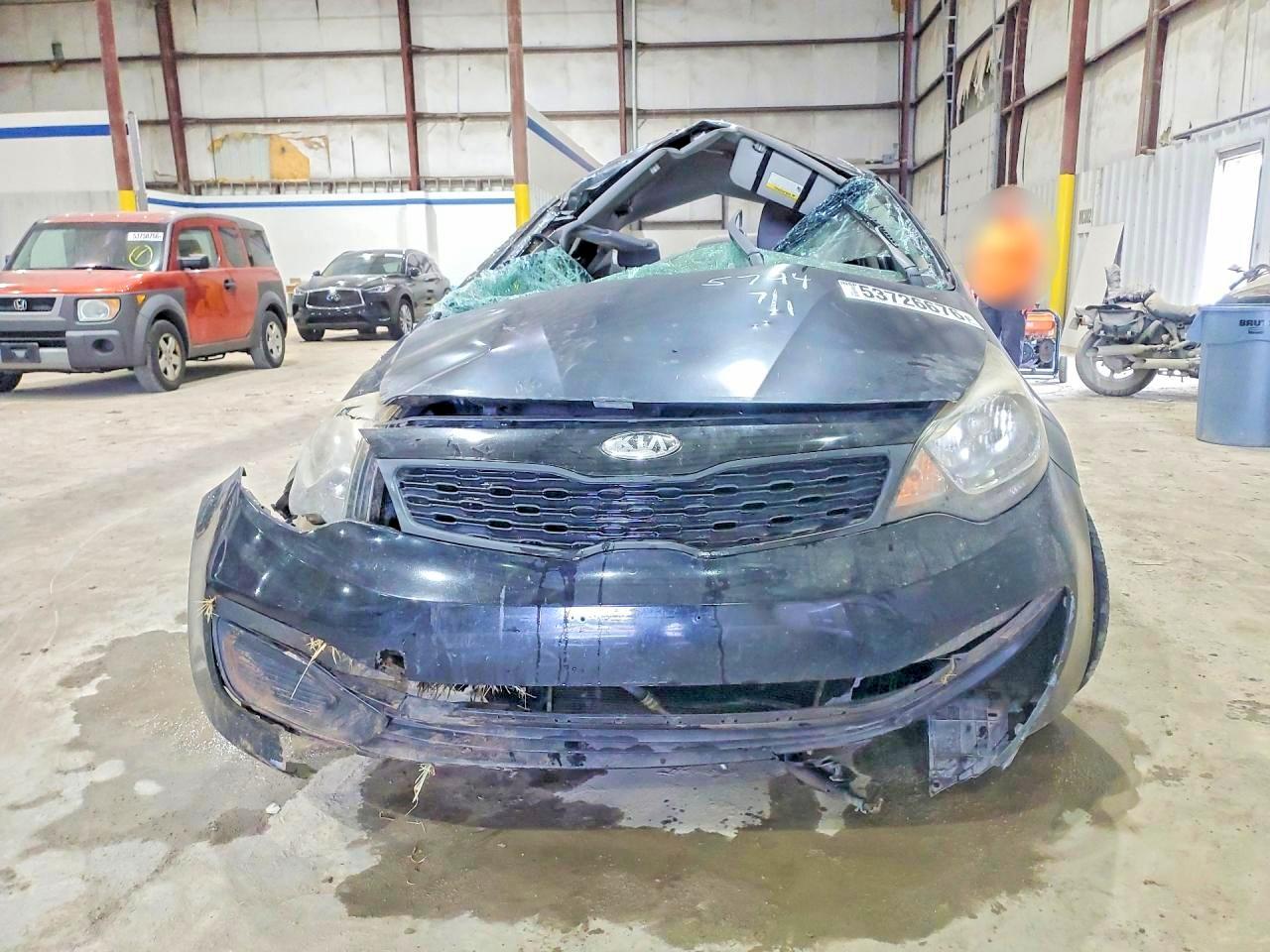 2014 Kia Rio Lx Blue vin: KNADM4A3XE6325794