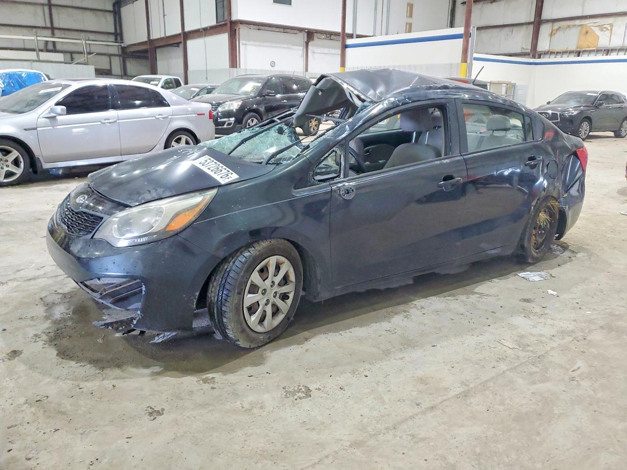 2014 Kia Rio Lx Blue vin: KNADM4A3XE6325794
