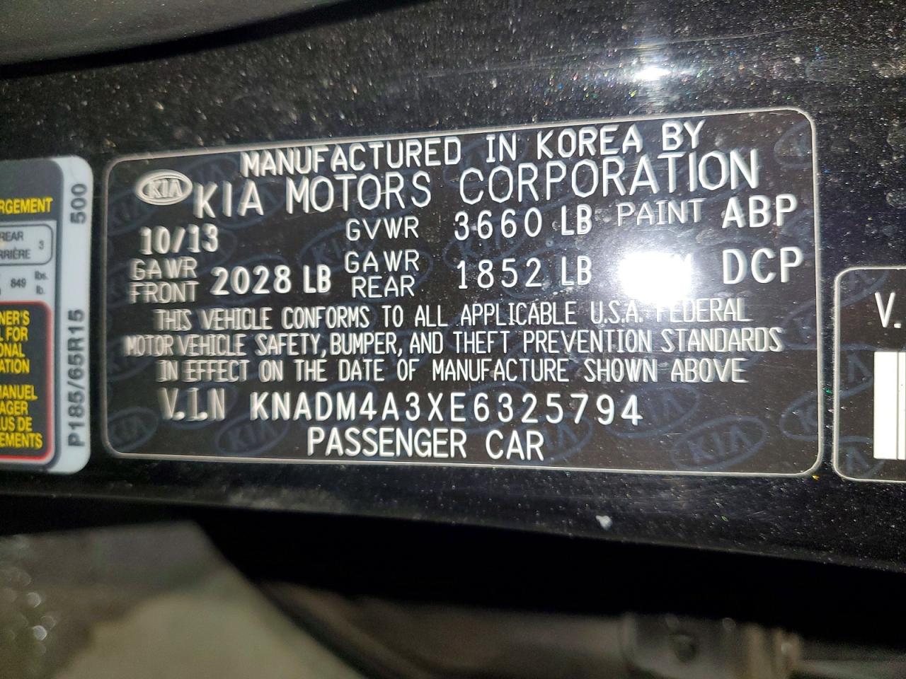 2014 Kia Rio Lx Blue vin: KNADM4A3XE6325794