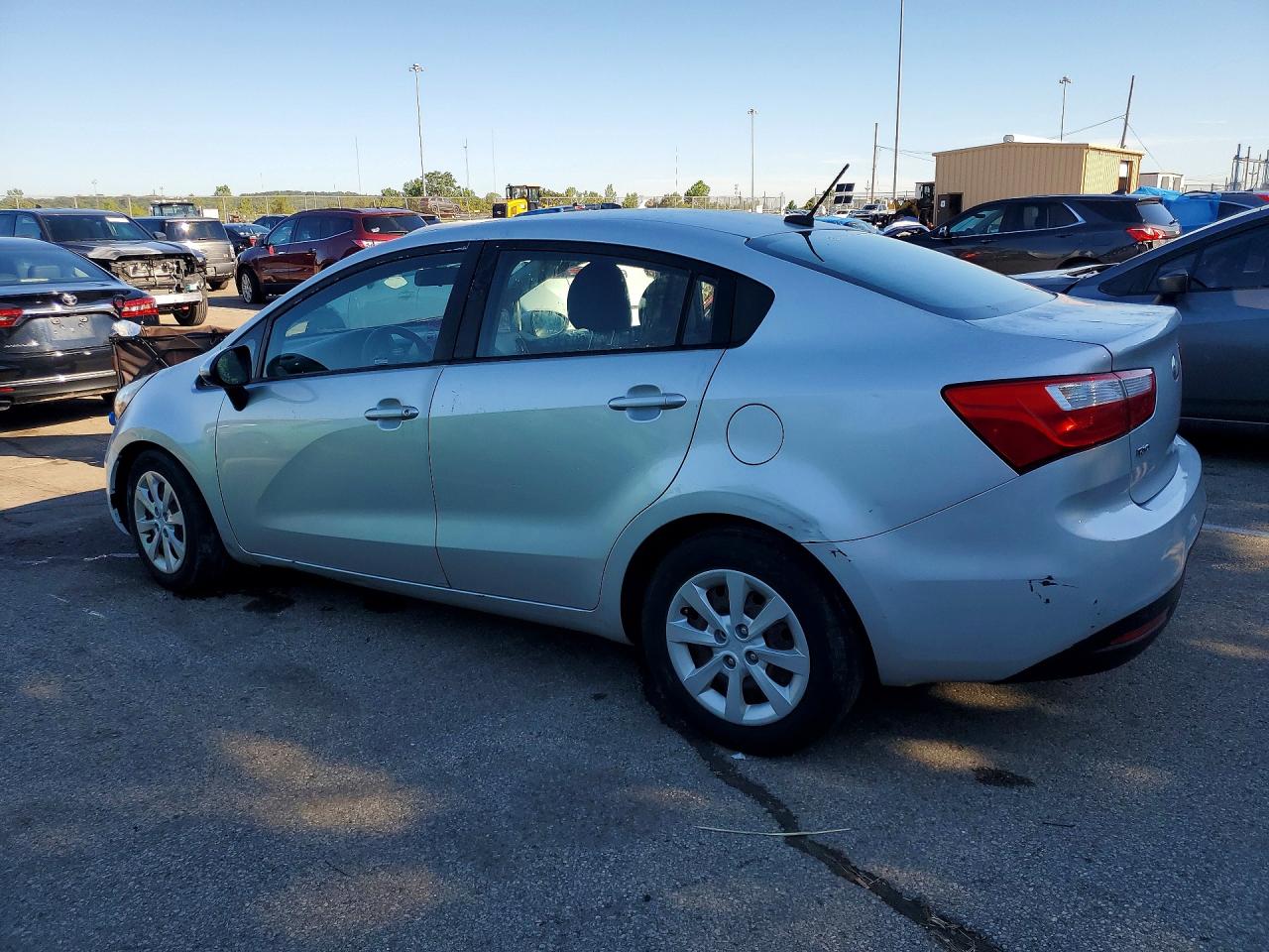 2014 Kia Rio Lx Silver vin: KNADM4A3XE6418427