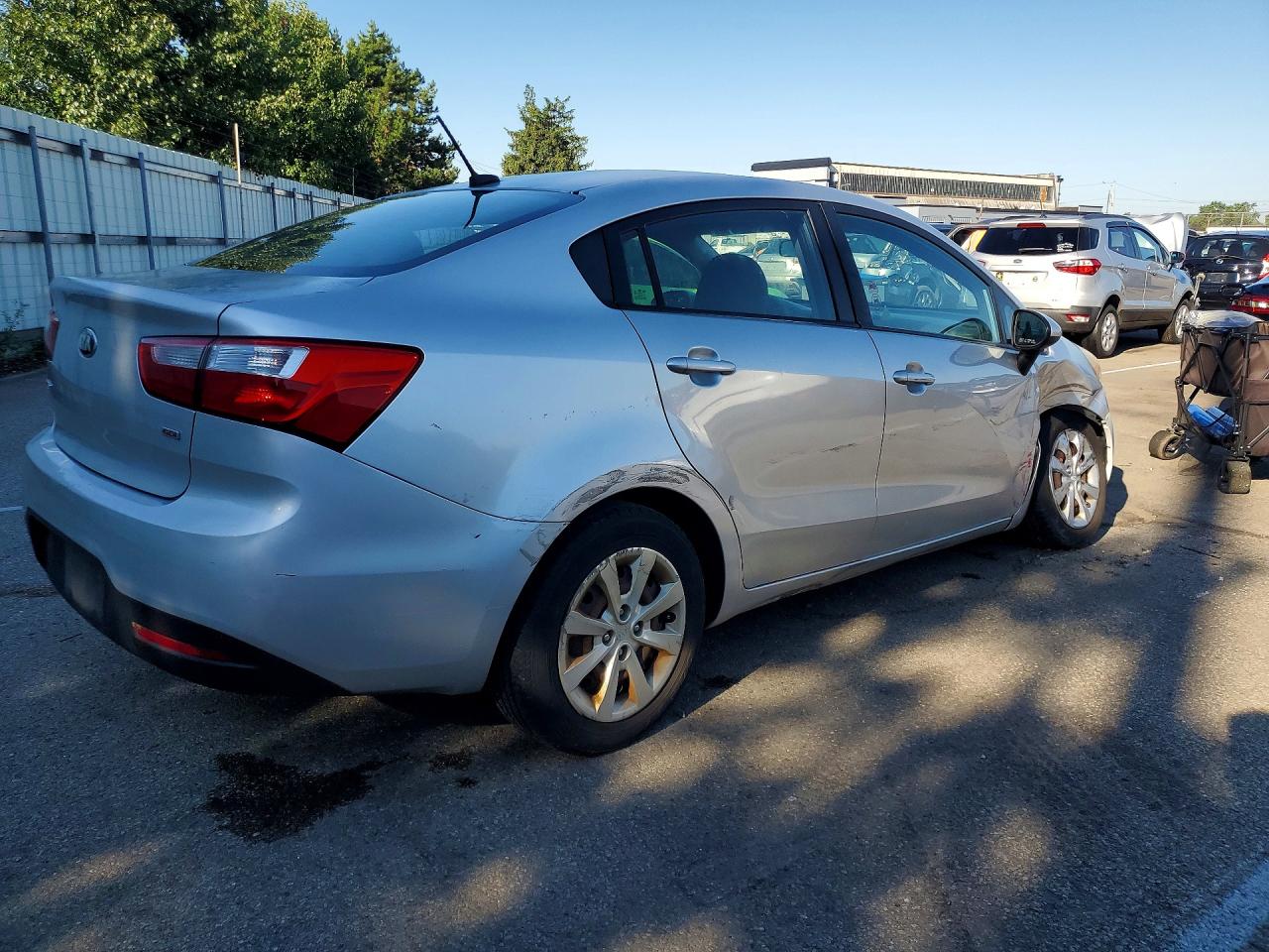 2014 Kia Rio Lx Silver vin: KNADM4A3XE6418427