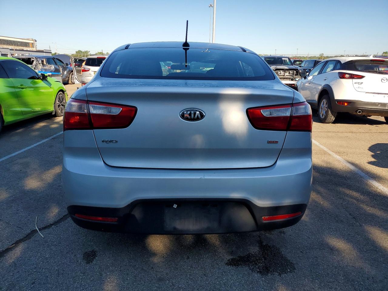 2014 Kia Rio Lx Silver vin: KNADM4A3XE6418427