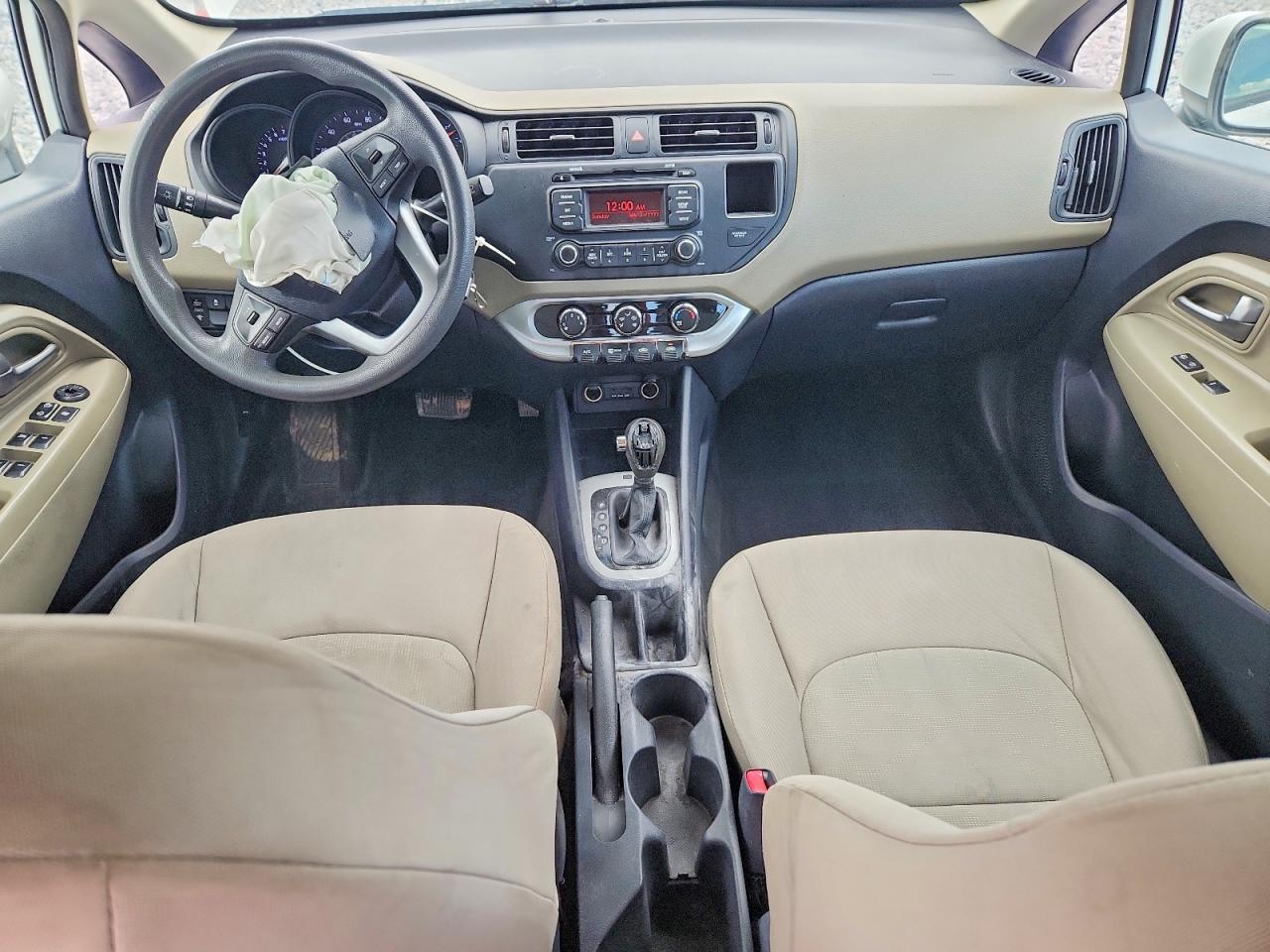 2015 Kia Rio Lx White vin: KNADM4A3XF6437724