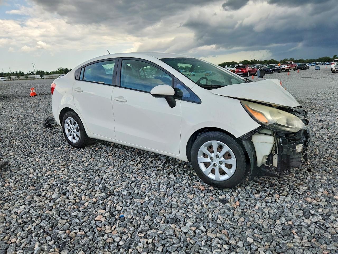 2015 Kia Rio Lx White vin: KNADM4A3XF6437724