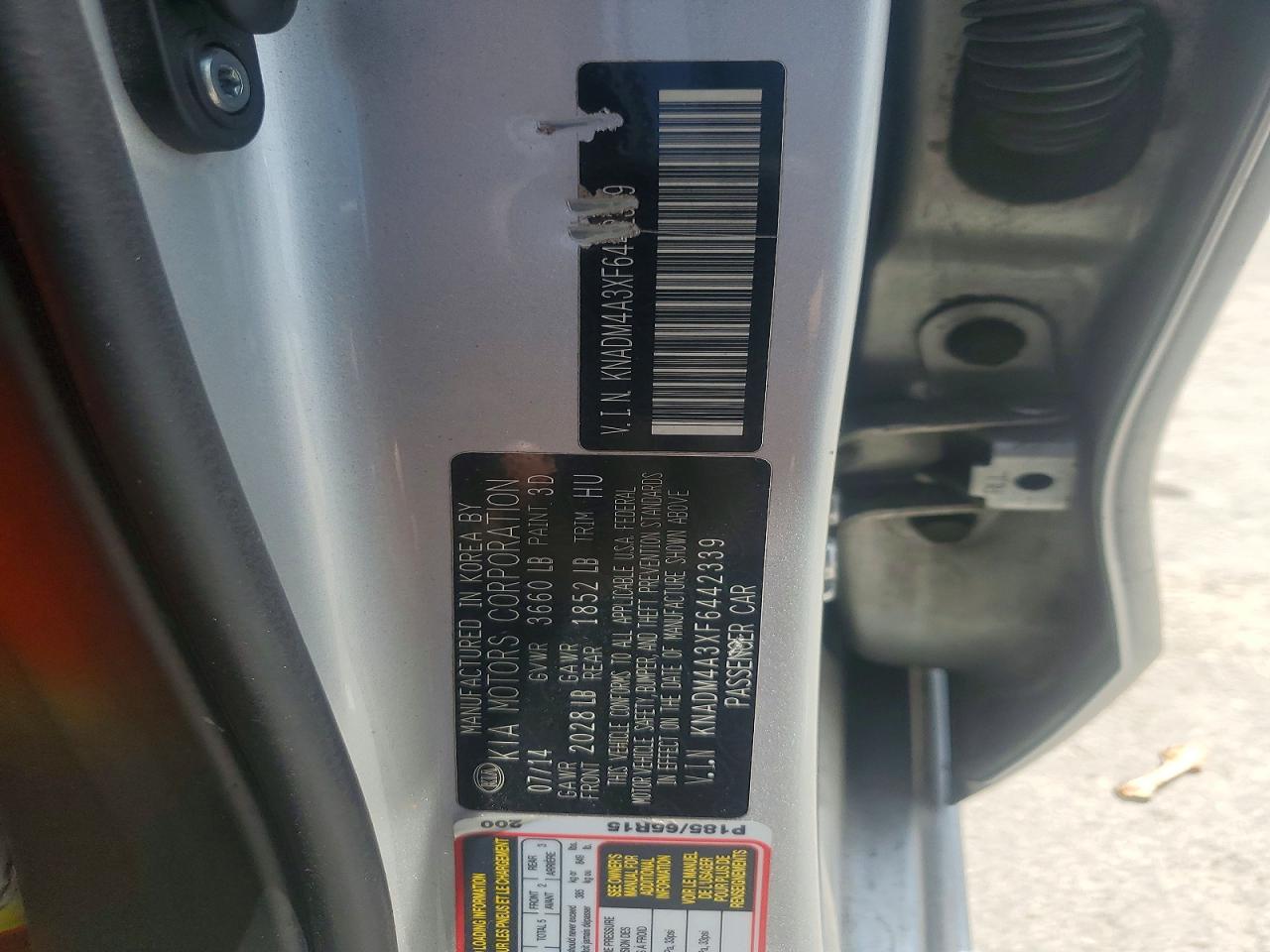 2015 Kia Rio Lx Silver vin: KNADM4A3XF6442339