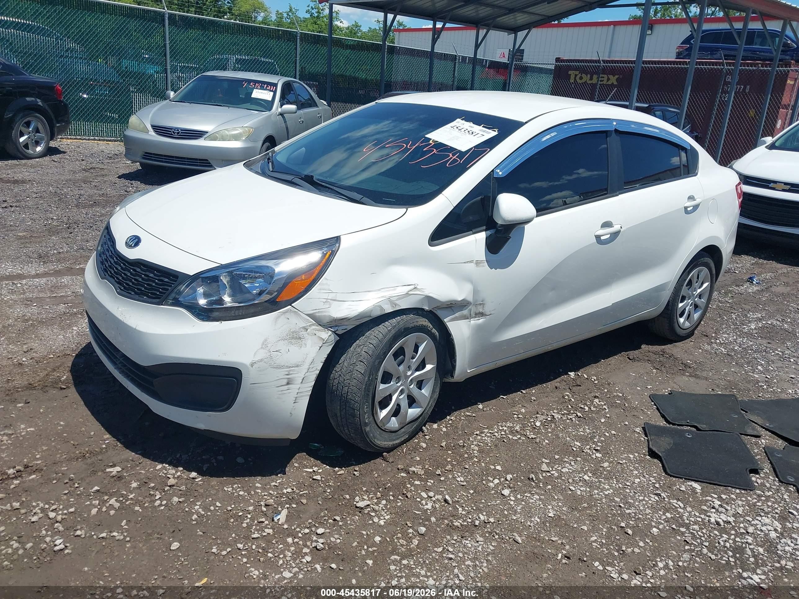 2015 Kia Rio Lx White vin: KNADM4A3XF6454250