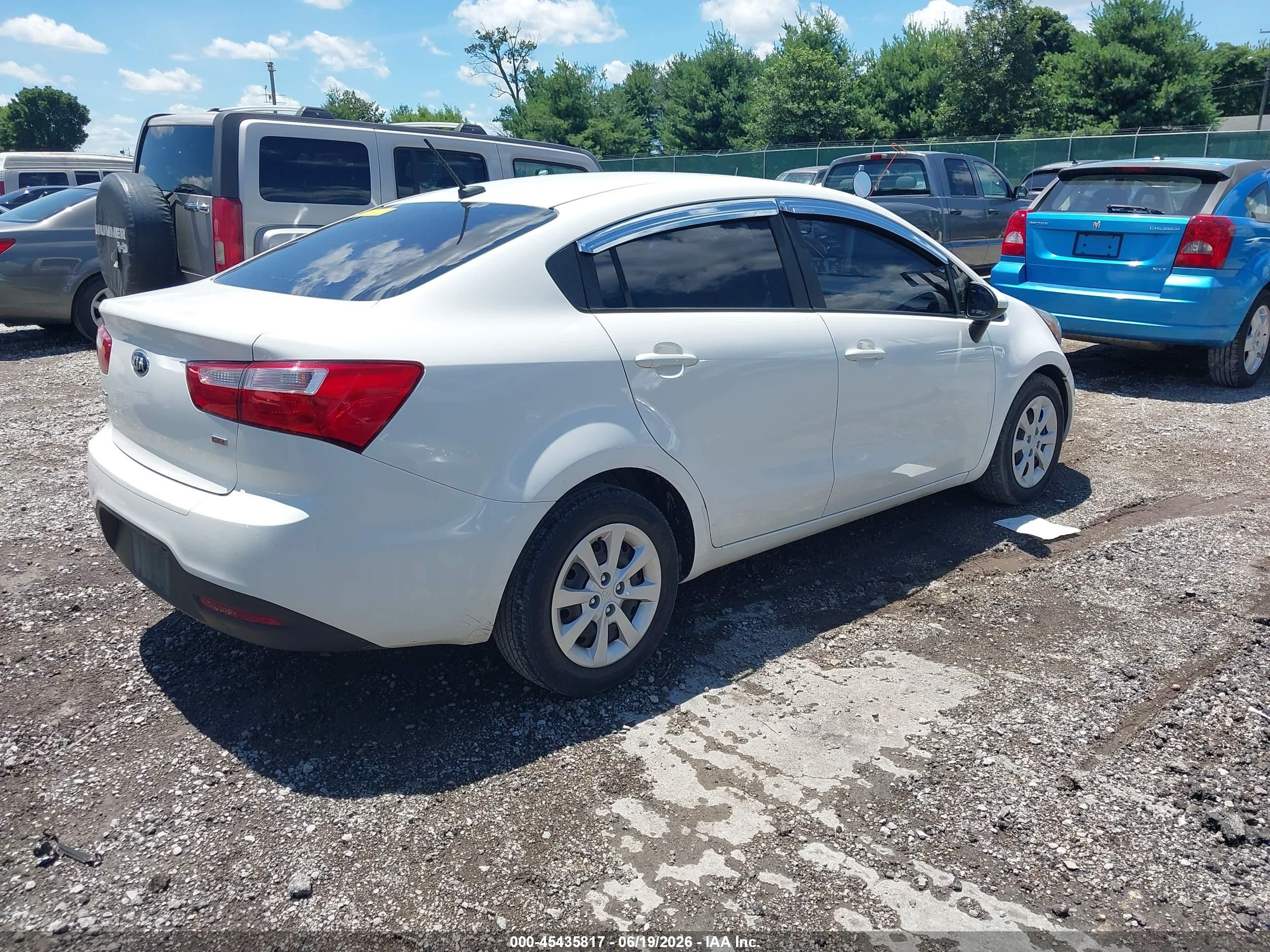 2015 Kia Rio Lx White vin: KNADM4A3XF6454250