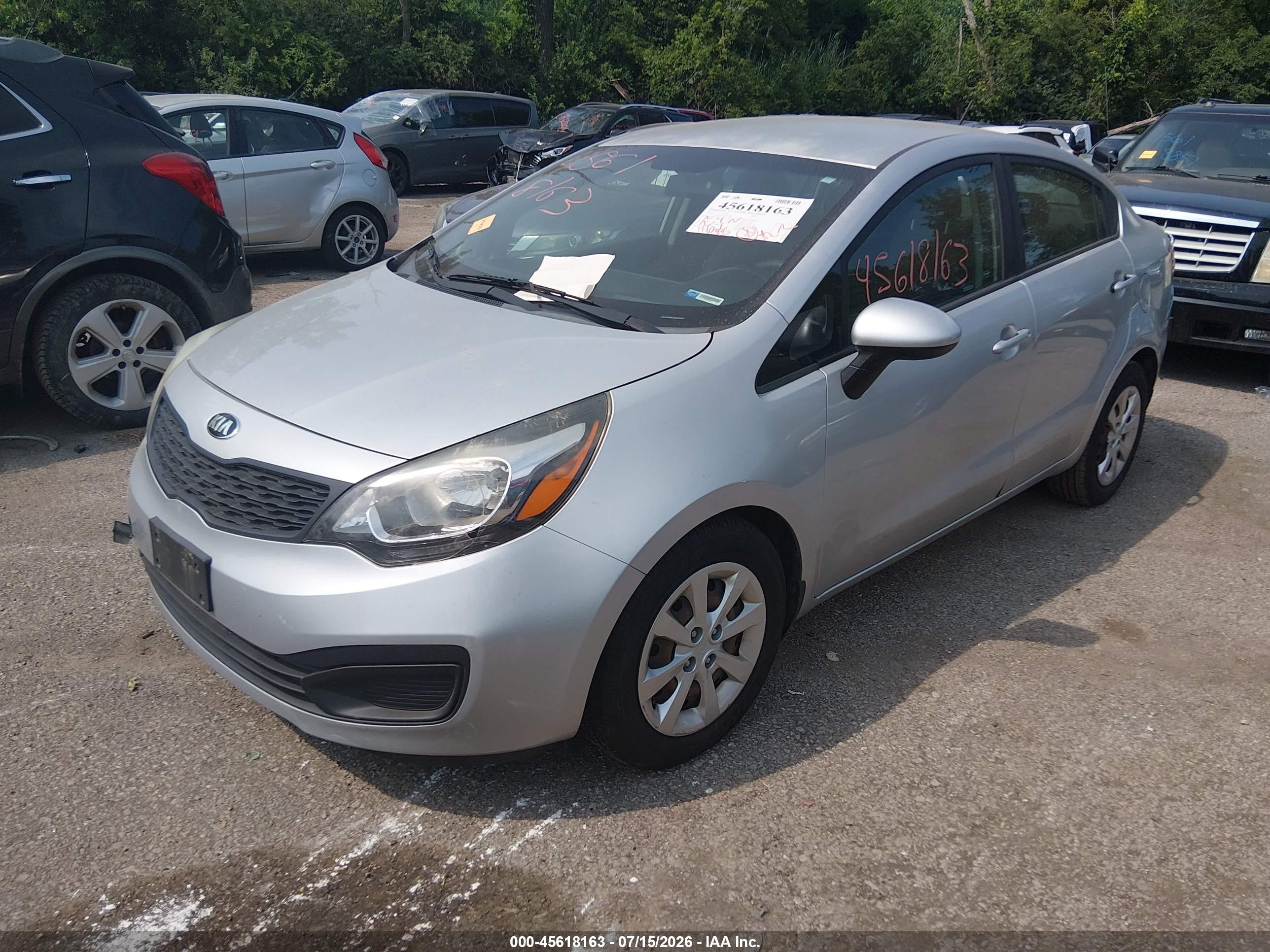 2015 Kia Rio Lx Silver vin: KNADM4A3XF6503804