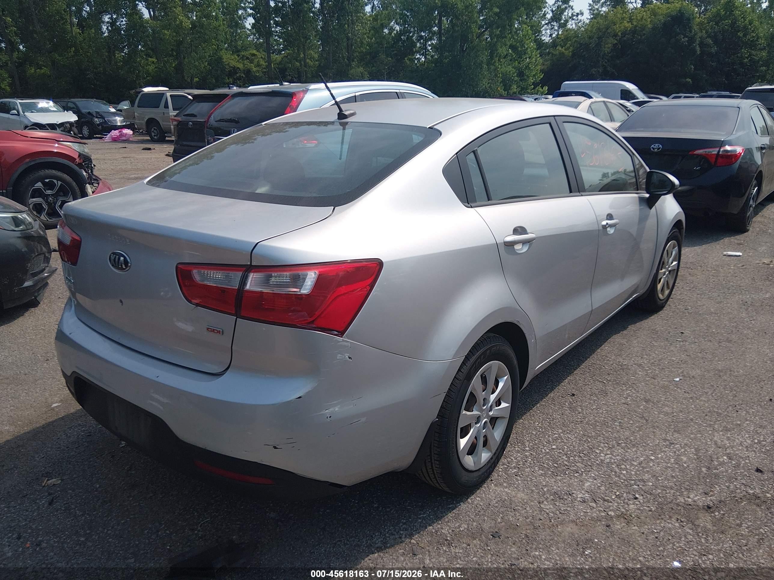 2015 Kia Rio Lx Silver vin: KNADM4A3XF6503804