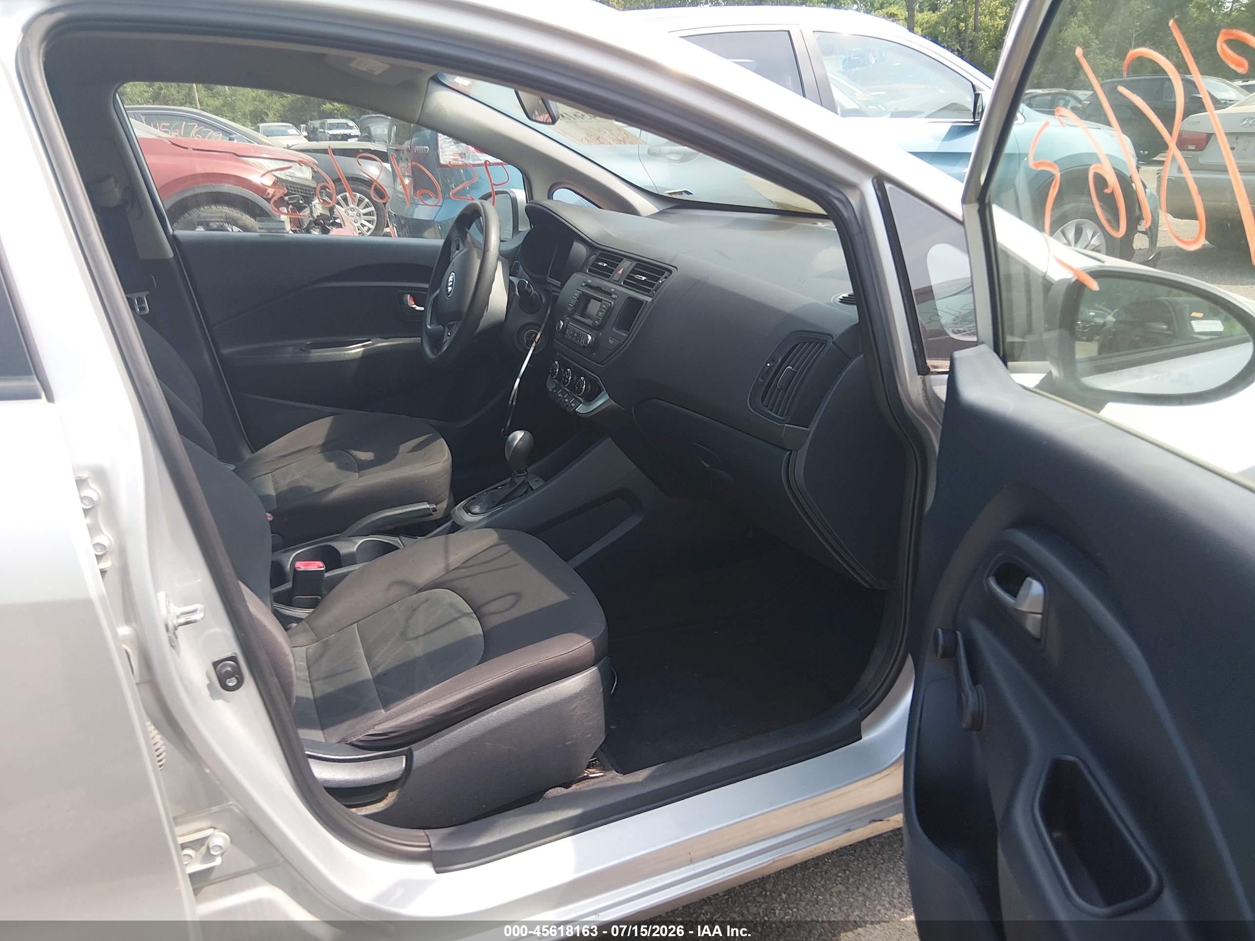 2015 Kia Rio Lx Silver vin: KNADM4A3XF6503804