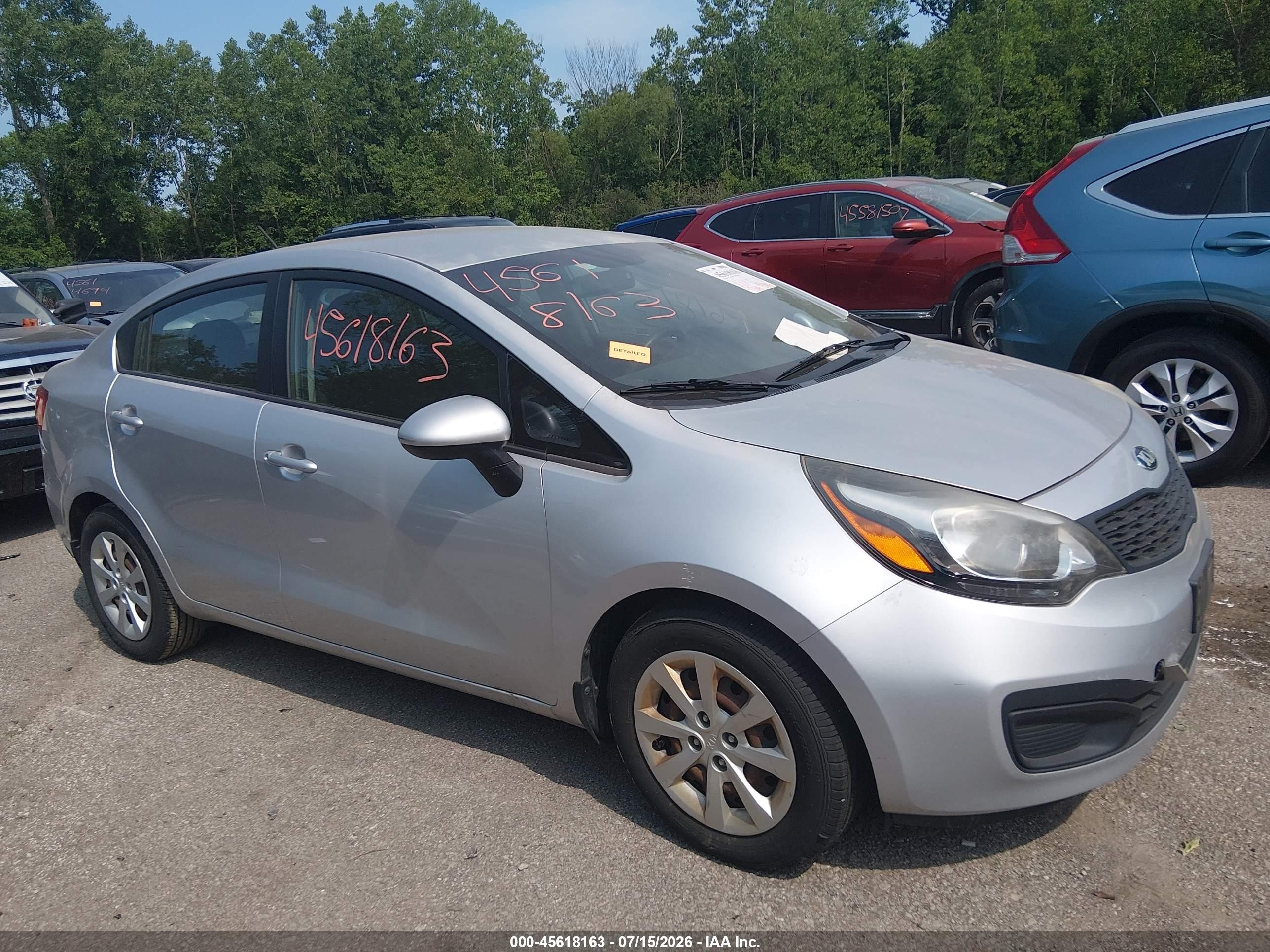2015 Kia Rio Lx Silver vin: KNADM4A3XF6503804