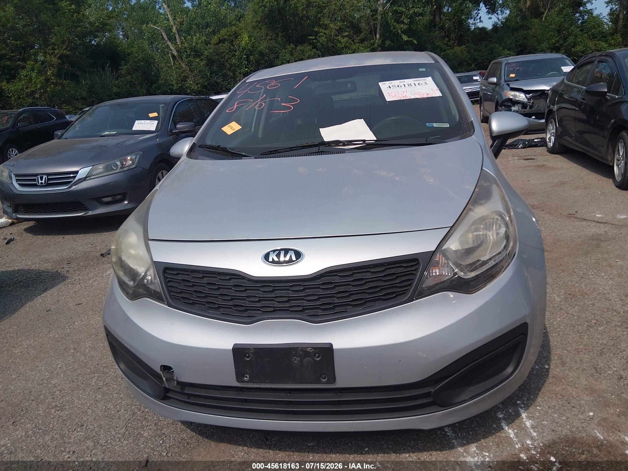2015 Kia Rio Lx Silver vin: KNADM4A3XF6503804