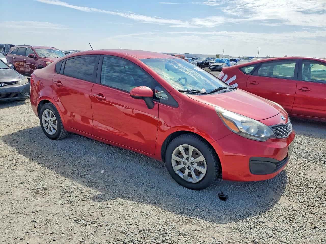 2015 Kia Rio Lx Red vin: KNADM4A3XF6527696