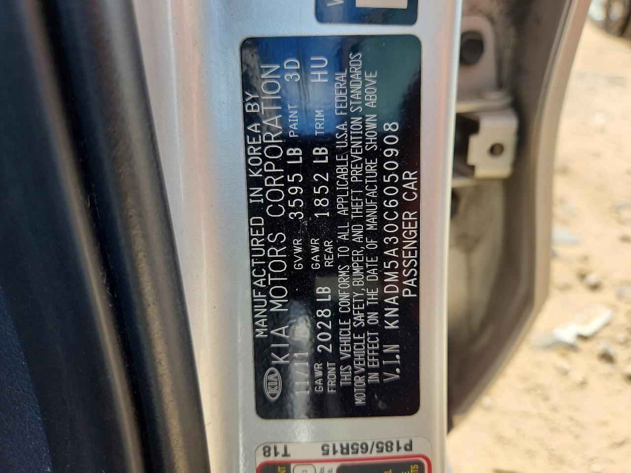 2012 Kia Rio Lx Silver vin: KNADM5A30C6050908