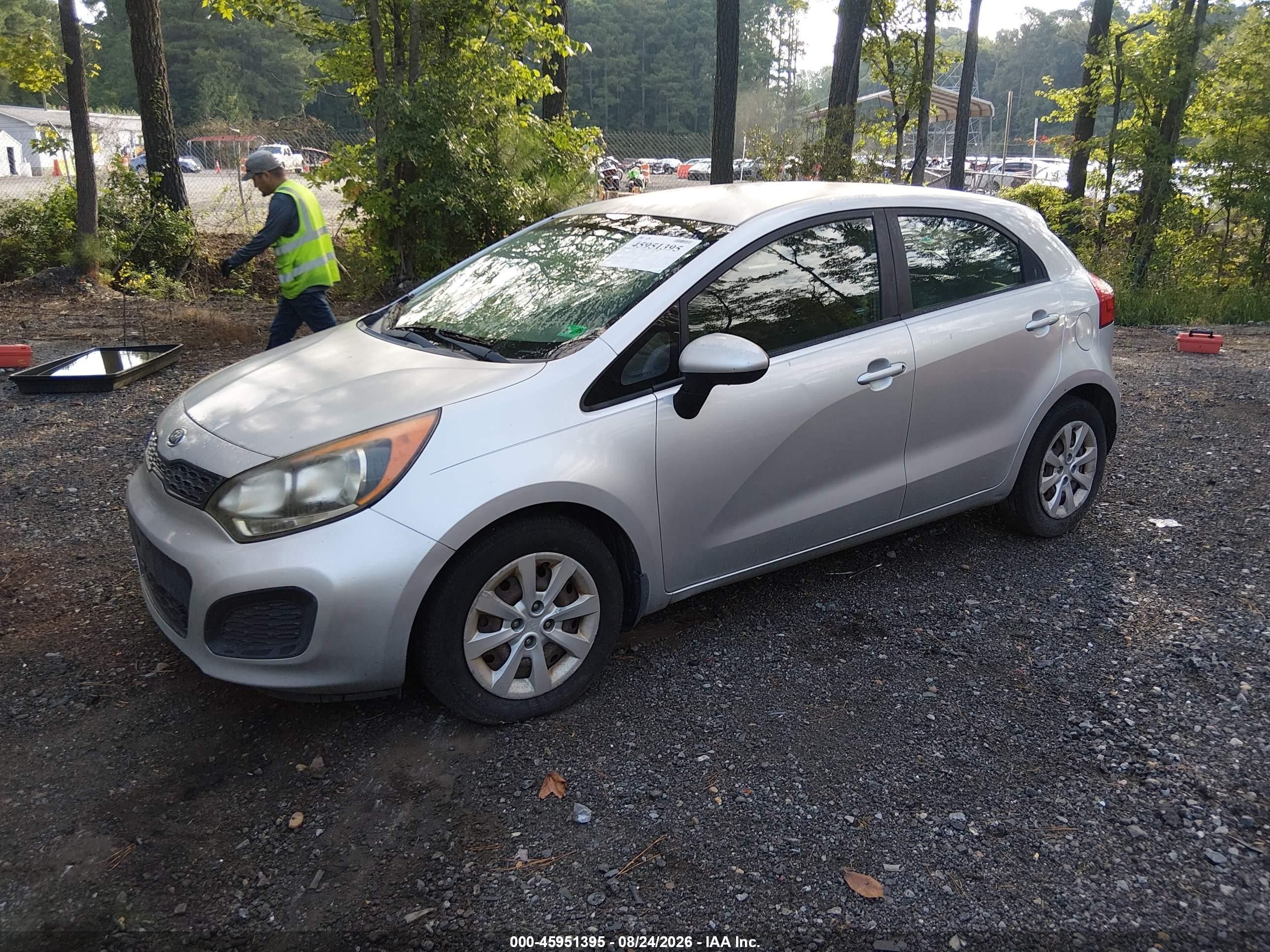 2013 Kia Rio Lx Silver vin: KNADM5A30D6108663