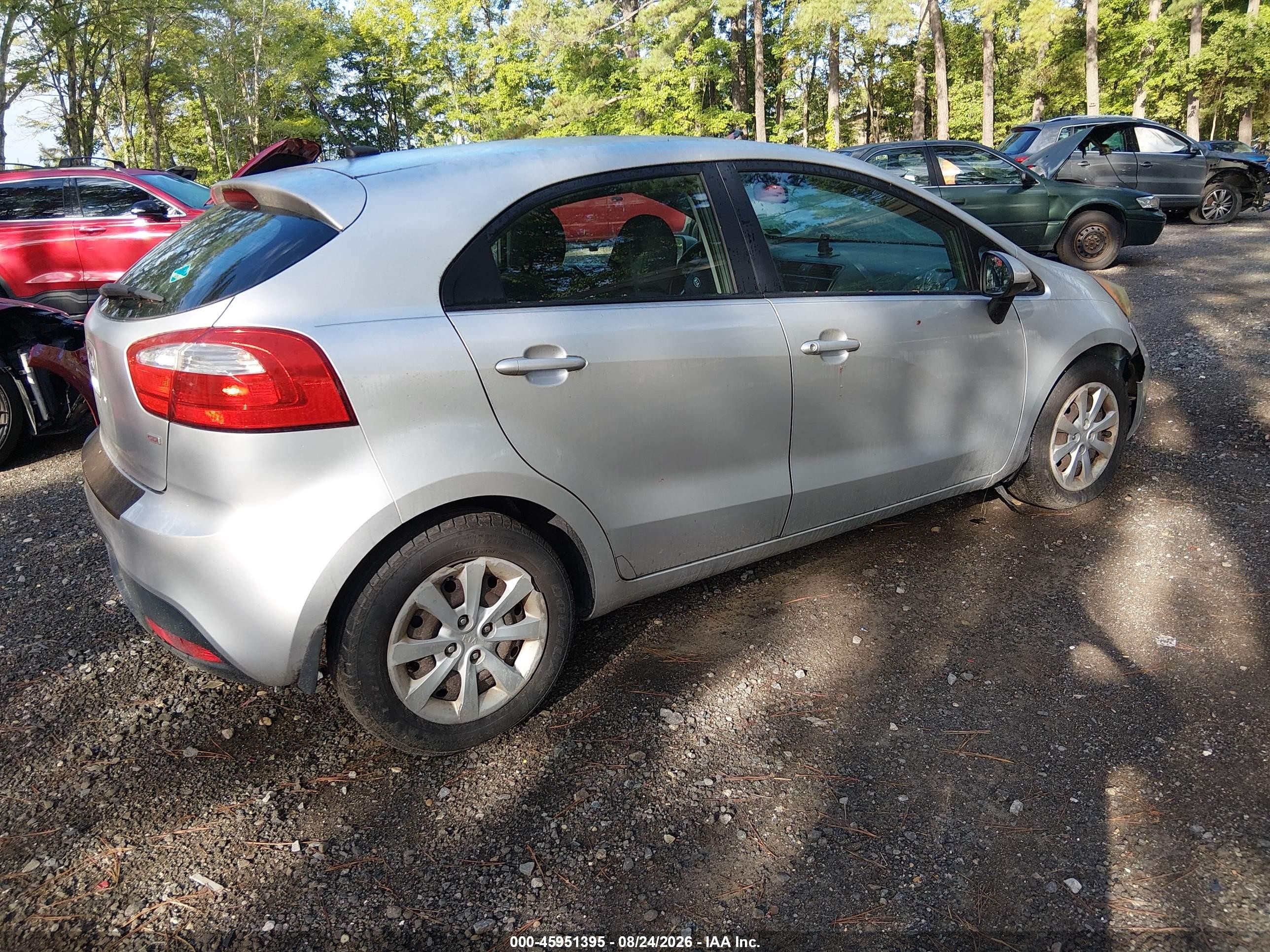 2013 Kia Rio Lx Silver vin: KNADM5A30D6108663