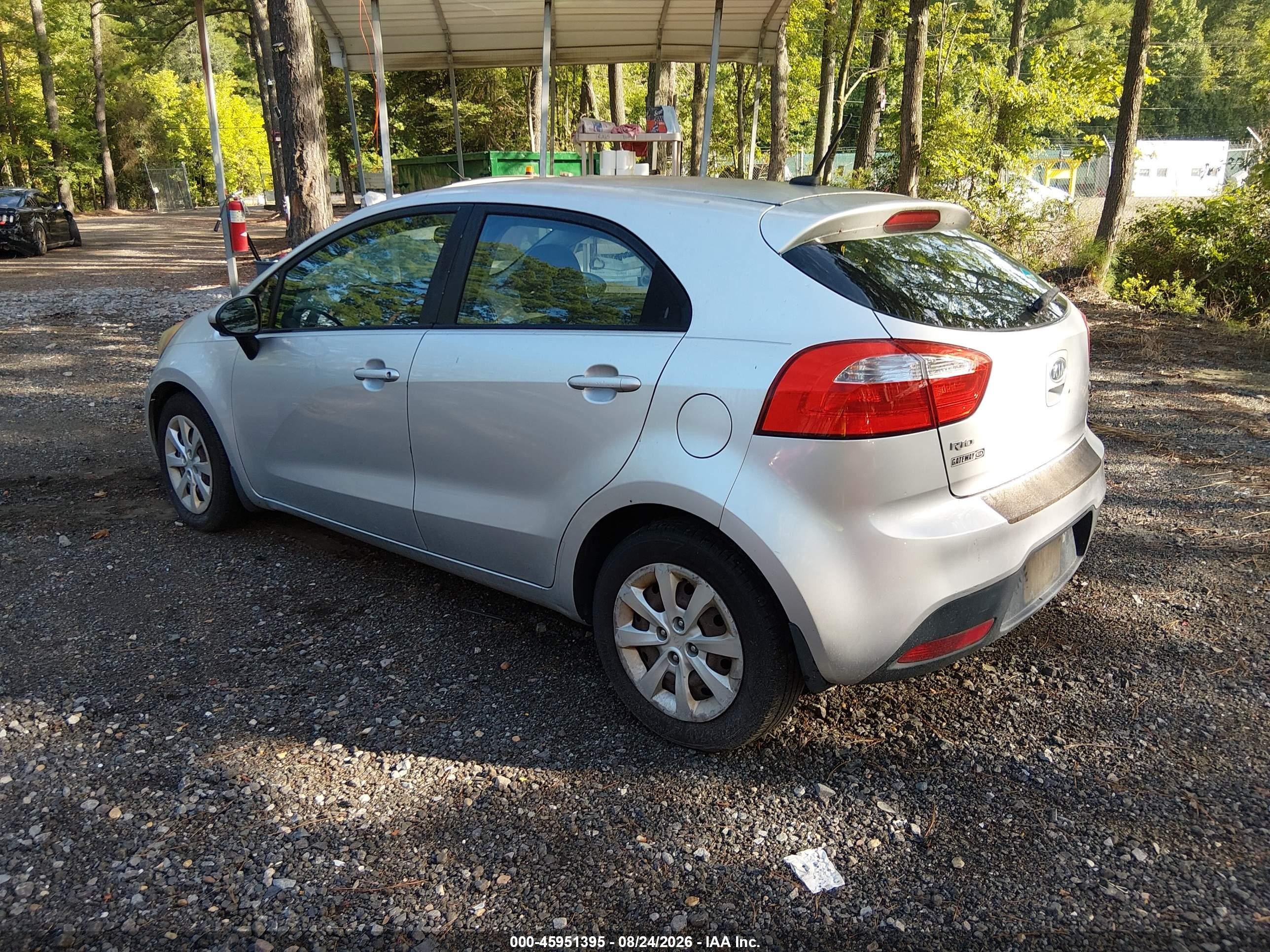 2013 Kia Rio Lx Silver vin: KNADM5A30D6108663