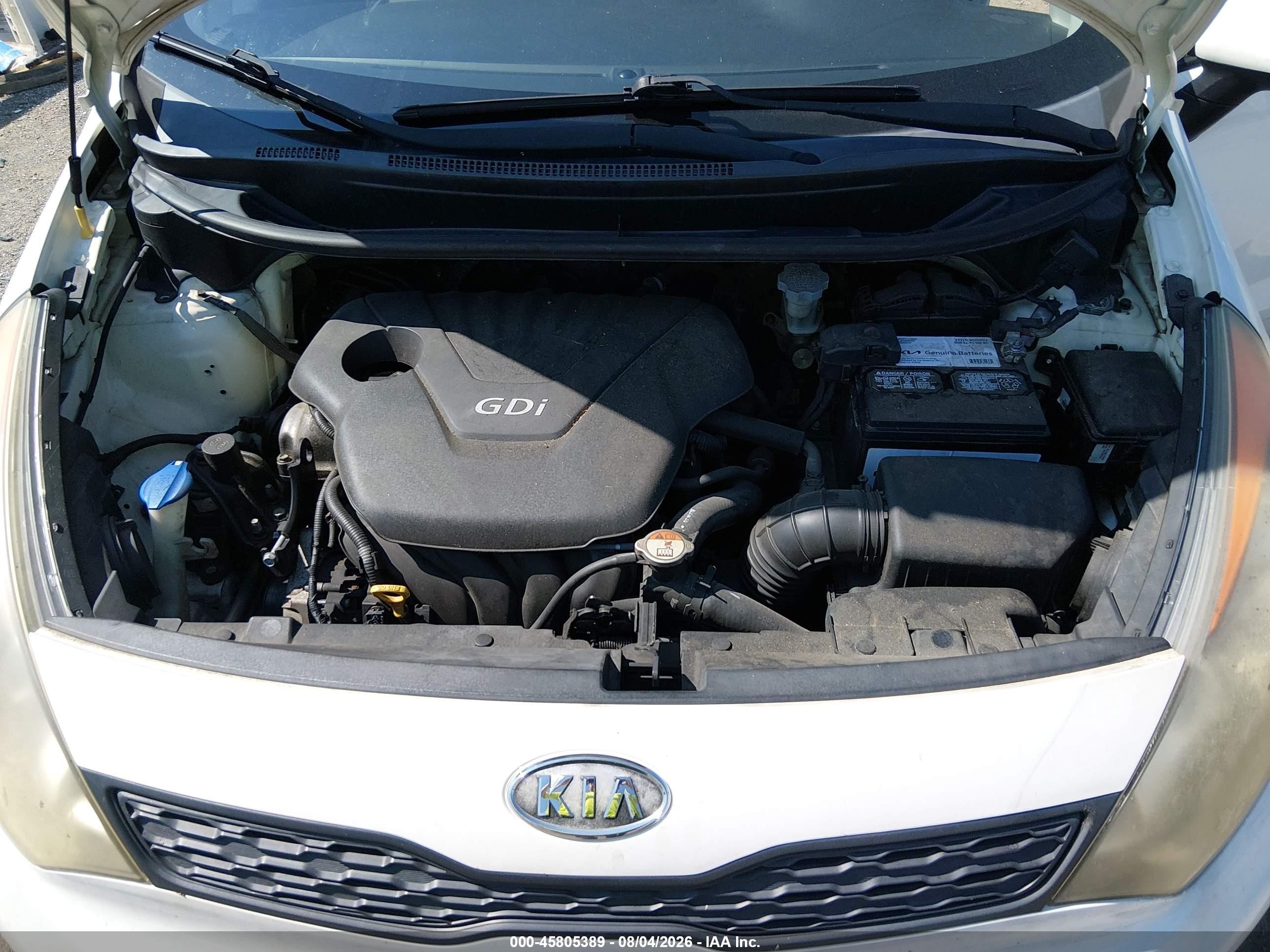 2013 Kia Rio Lx Белый vin: KNADM5A30D6118934