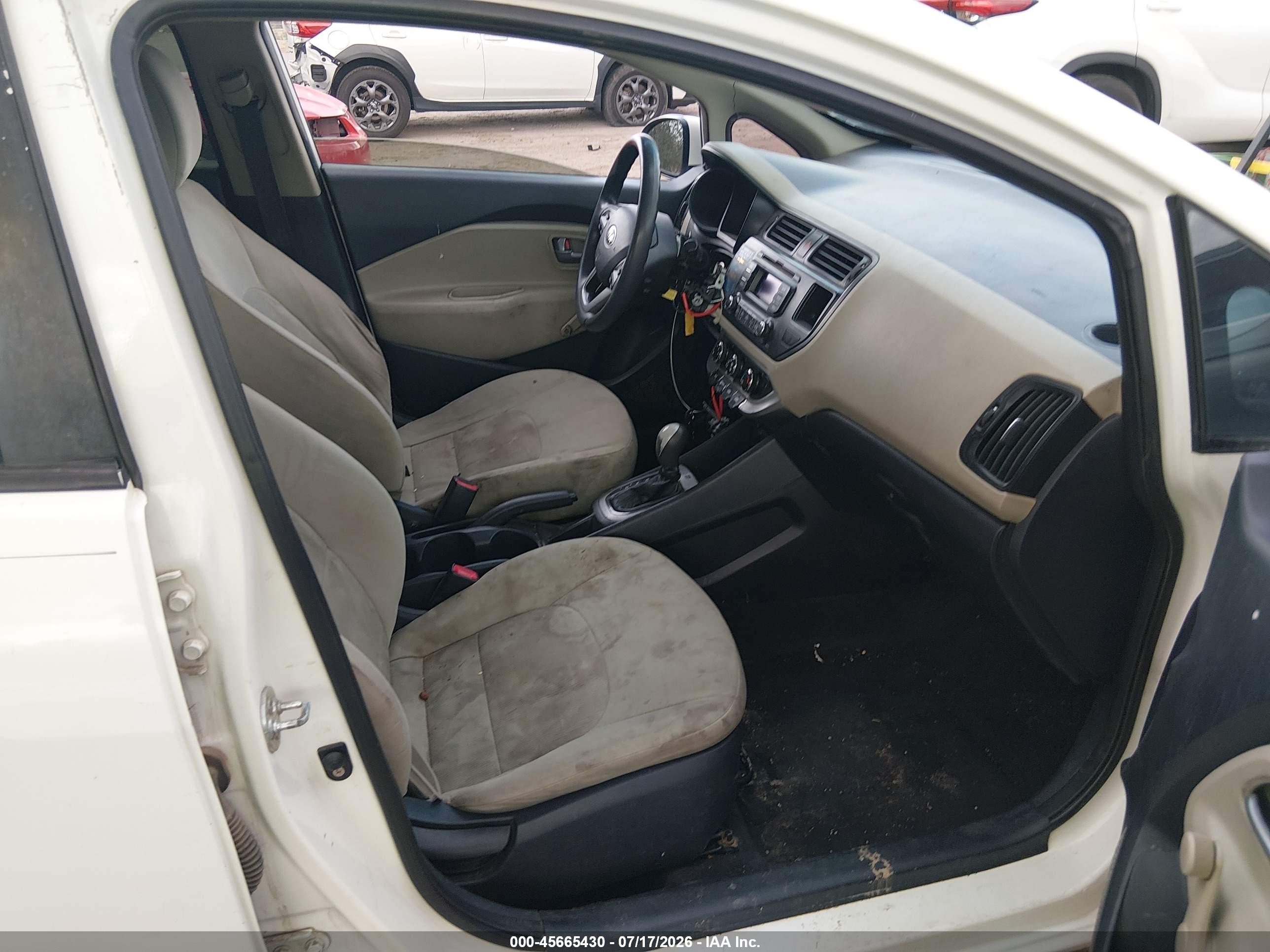 2013 Kia Rio Lx White vin: KNADM5A30D6151657