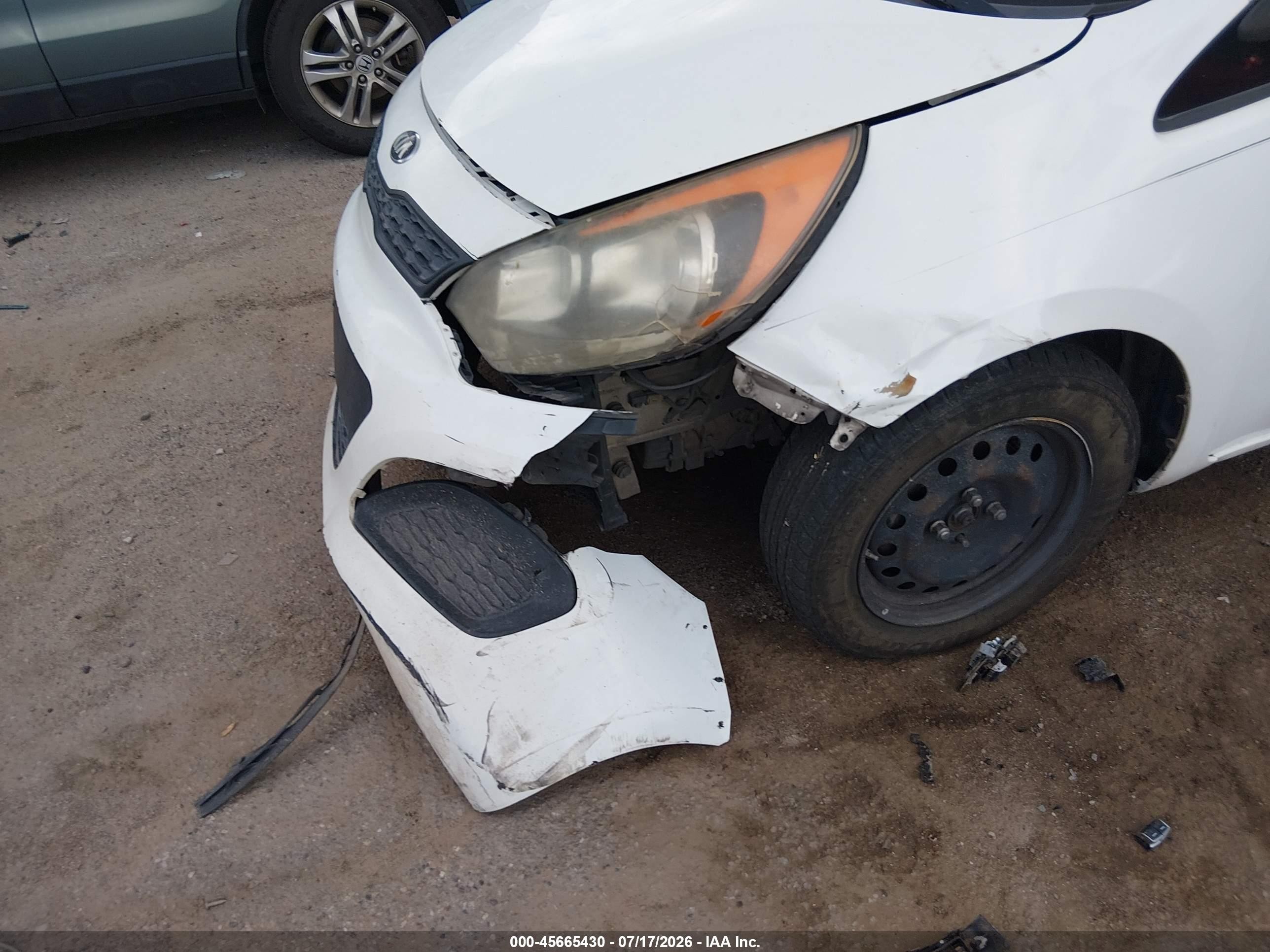 2013 Kia Rio Lx White vin: KNADM5A30D6151657