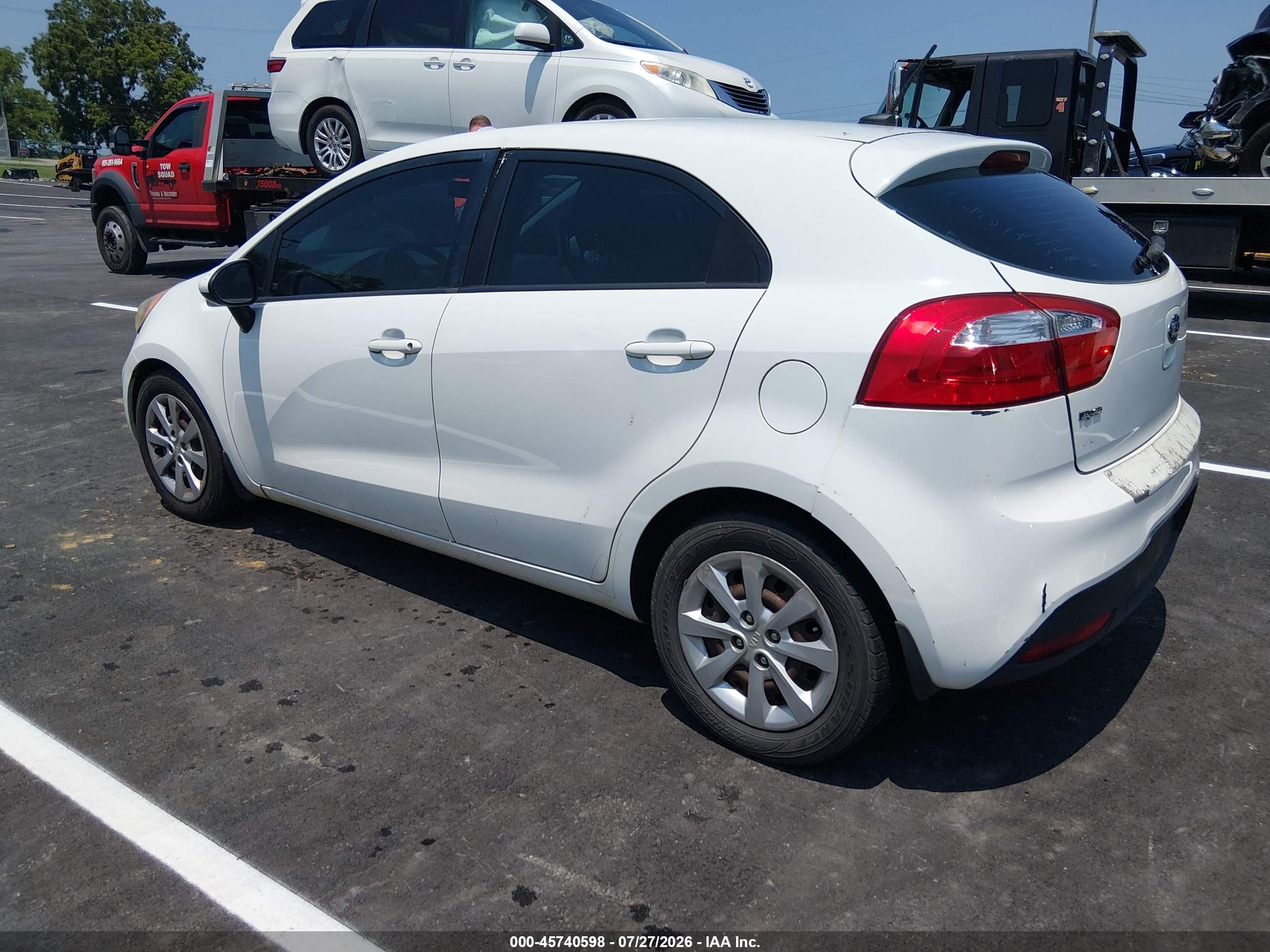 2013 Kia Rio Lx White vin: KNADM5A30D6169155