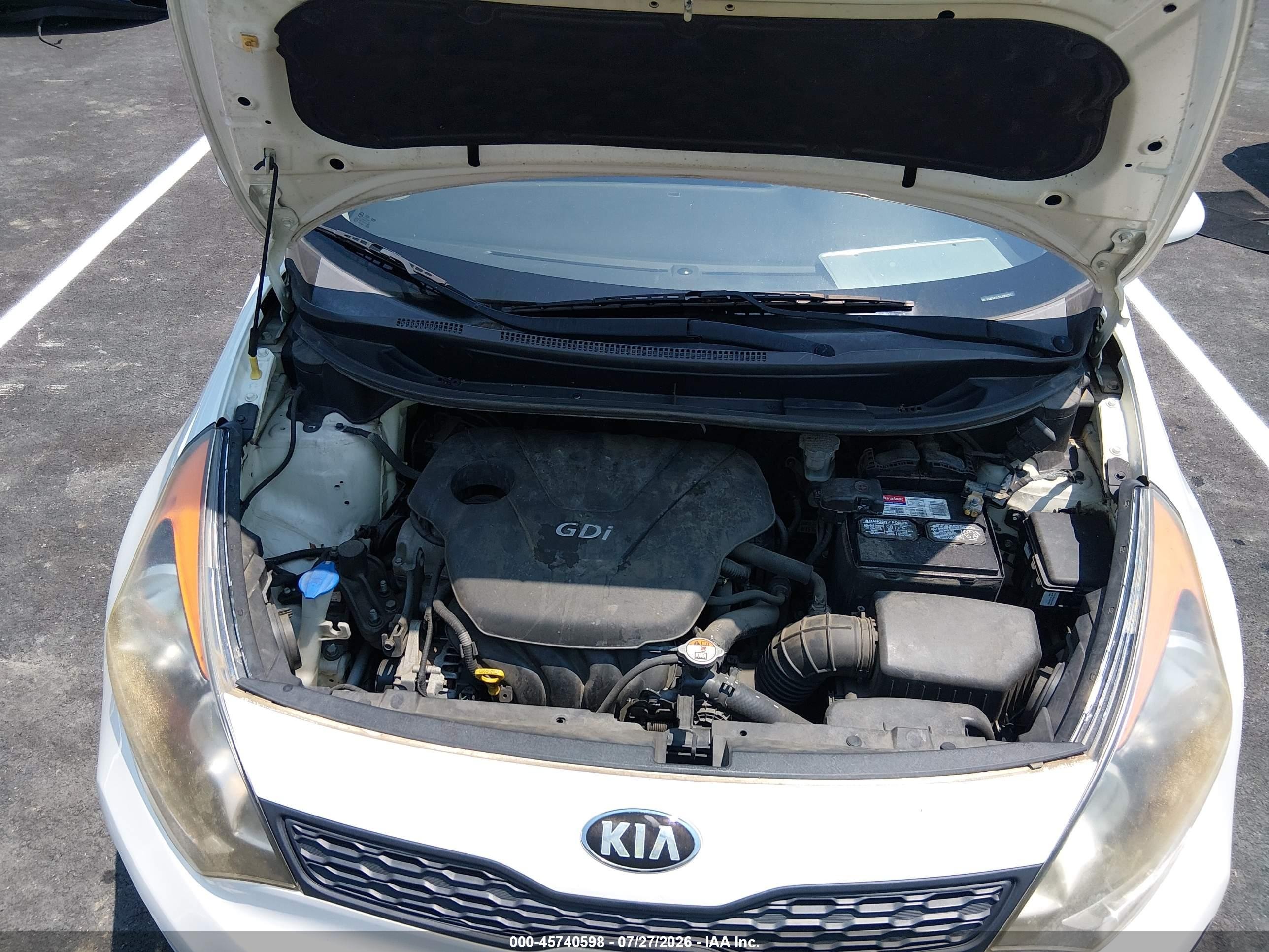 2013 Kia Rio Lx White vin: KNADM5A30D6169155