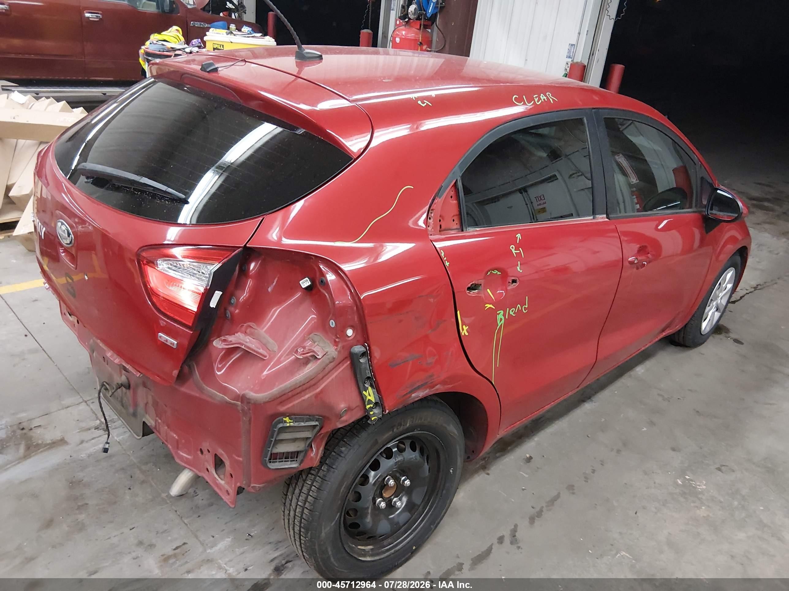 2014 Kia Rio Lx Red vin: KNADM5A30E6415929