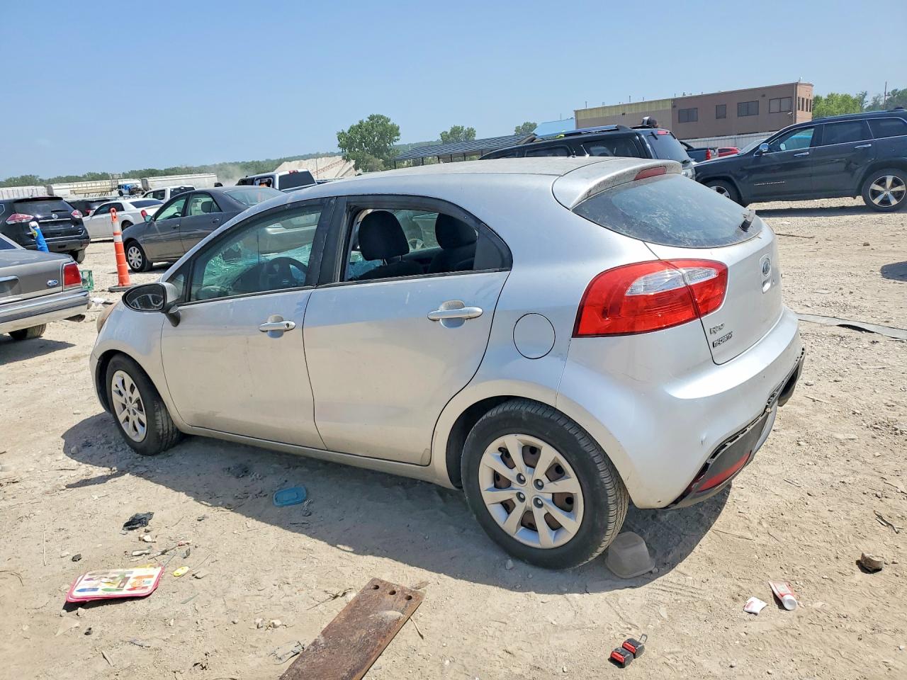 2012 Kia Rio Lx Silver vin: KNADM5A31C6036502