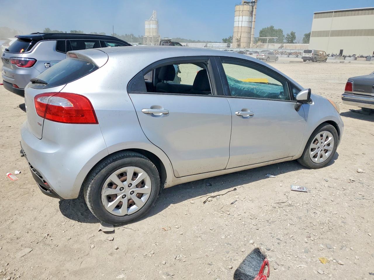 2012 Kia Rio Lx Silver vin: KNADM5A31C6036502