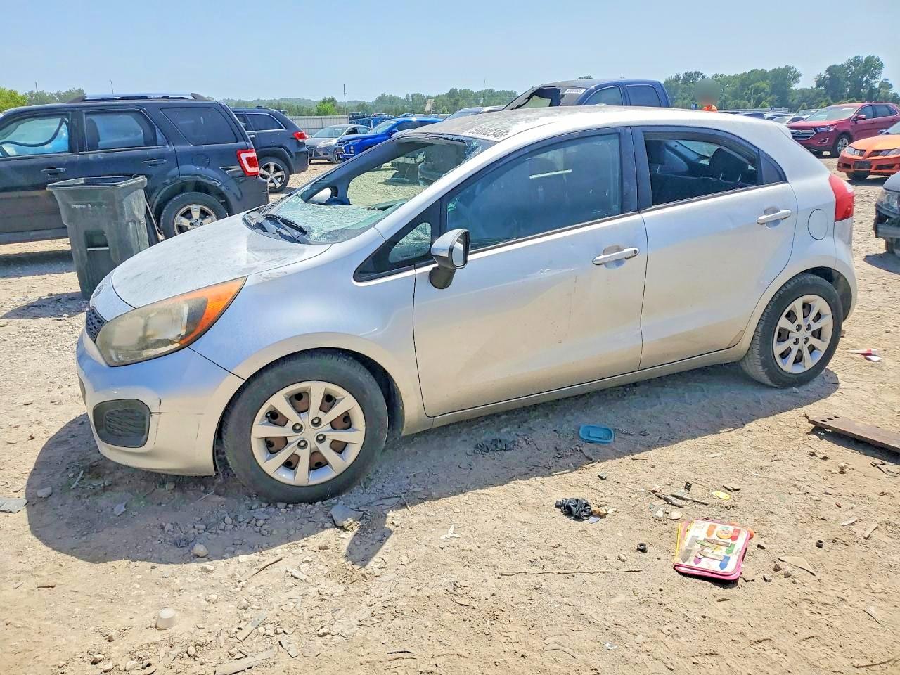 2012 Kia Rio Lx Silver vin: KNADM5A31C6036502