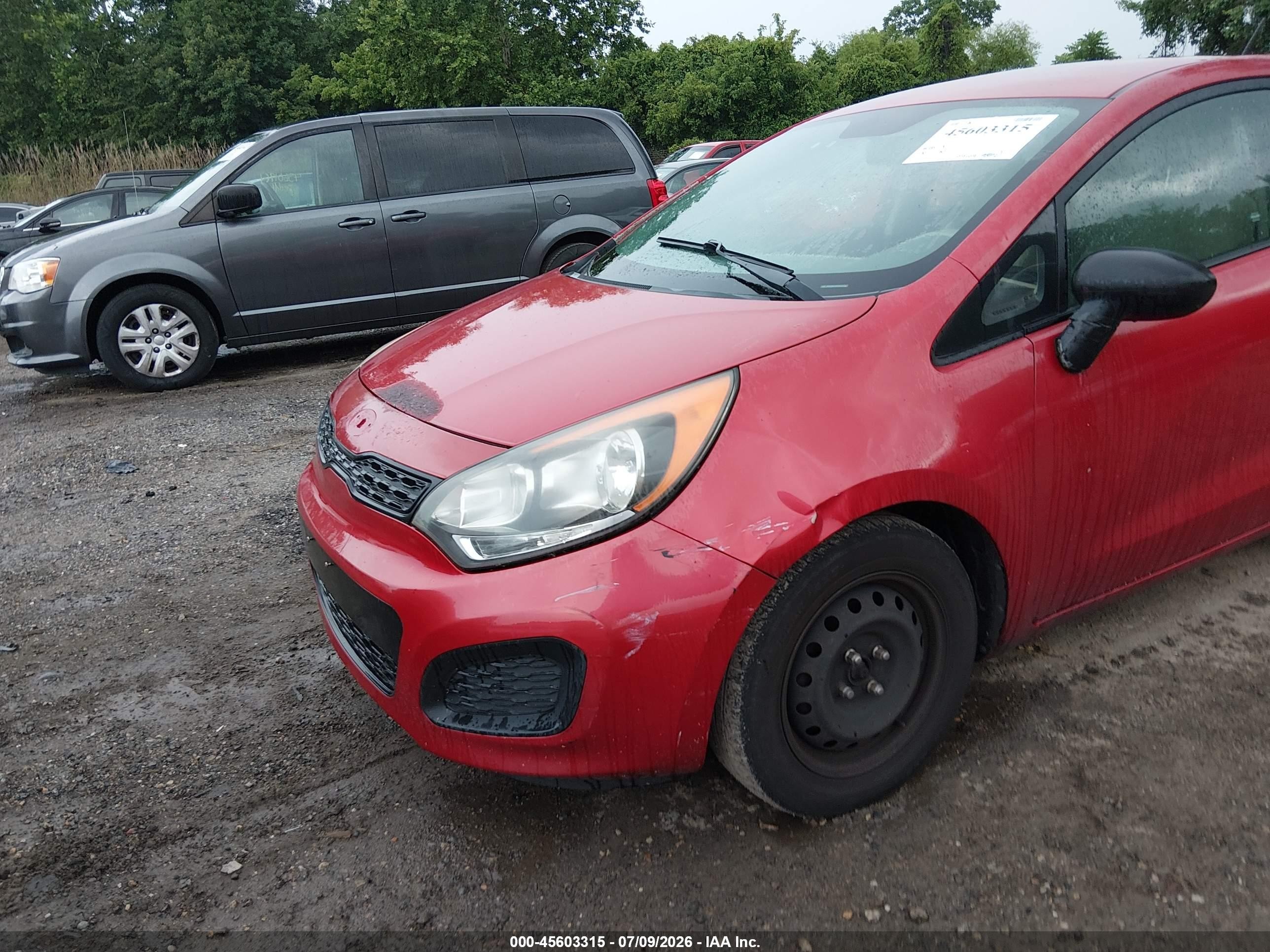 2013 Kia Rio Lx Red vin: KNADM5A31D6131336