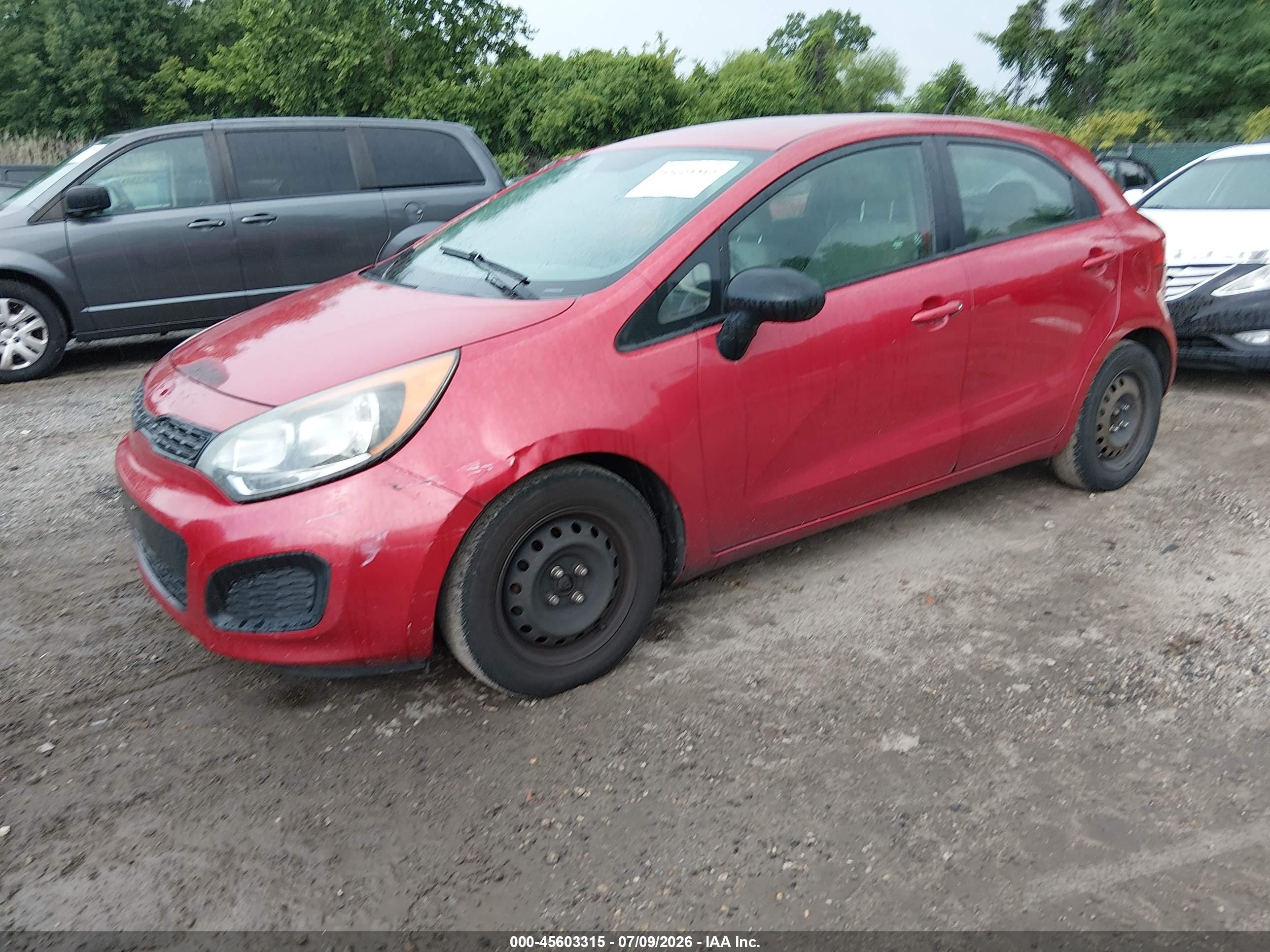 2013 Kia Rio Lx Red vin: KNADM5A31D6131336